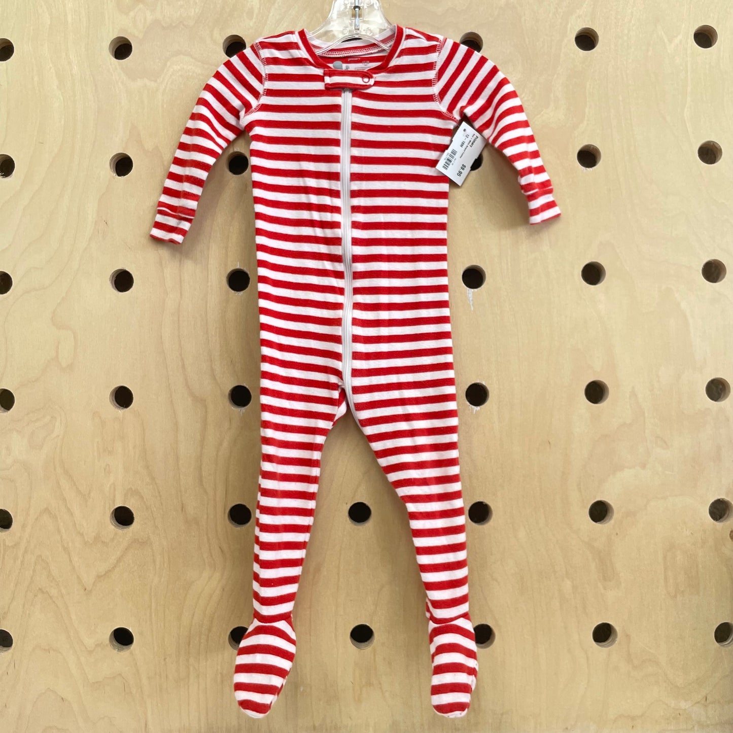 Red + White Striped Footies