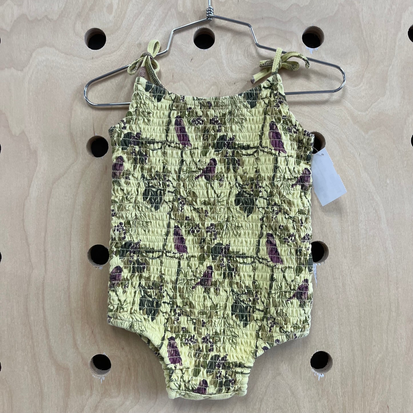 Yellow Bird Smocked Romper
