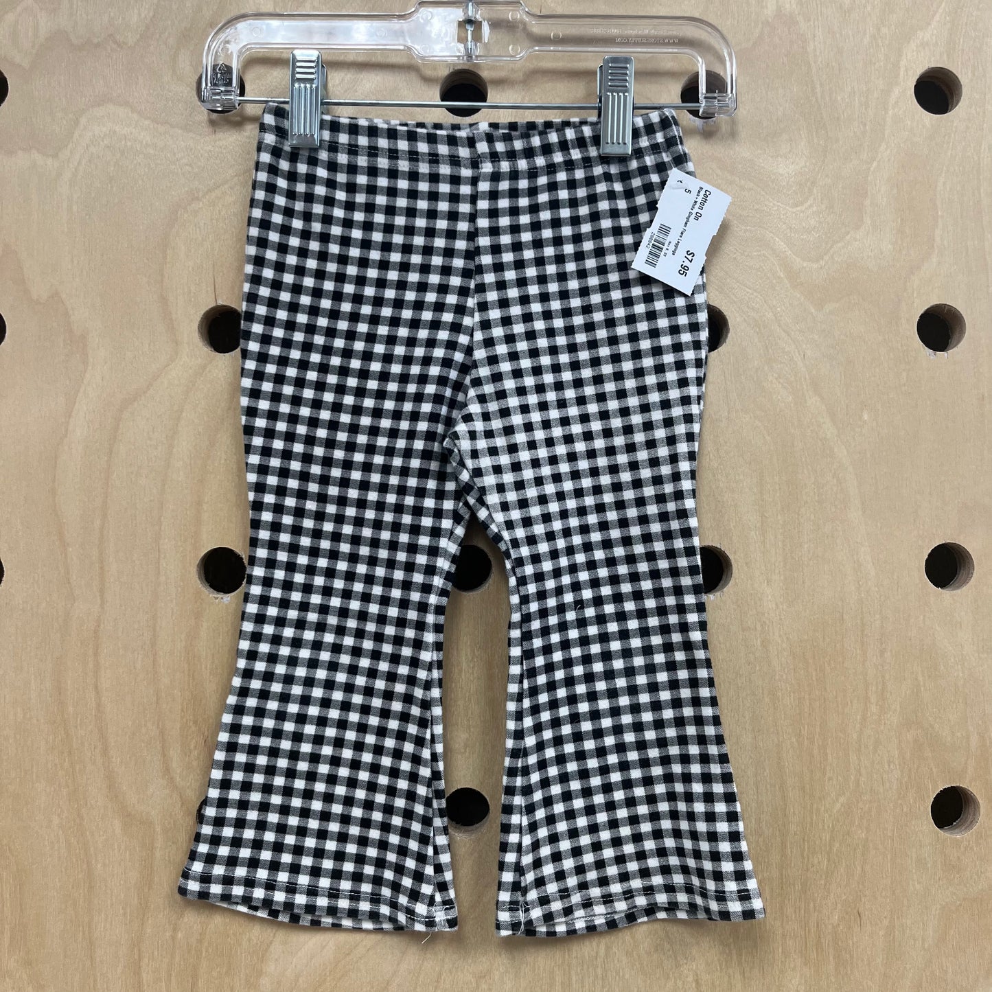 Black+White Gingham Flare Leggings
