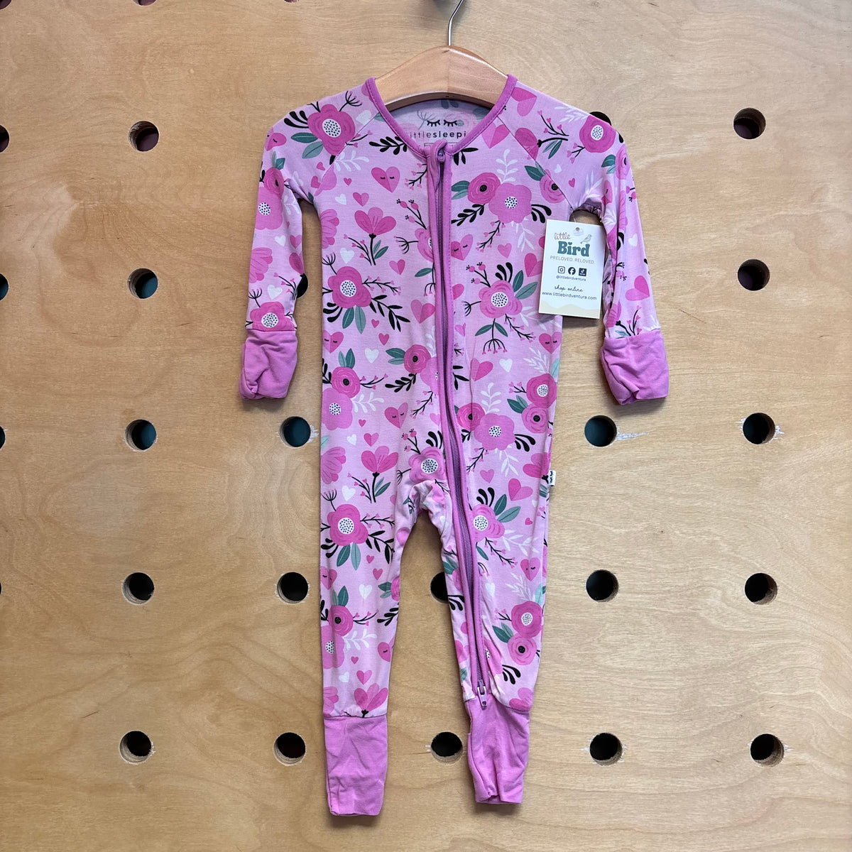 Pink Floral Bamboo Zippy