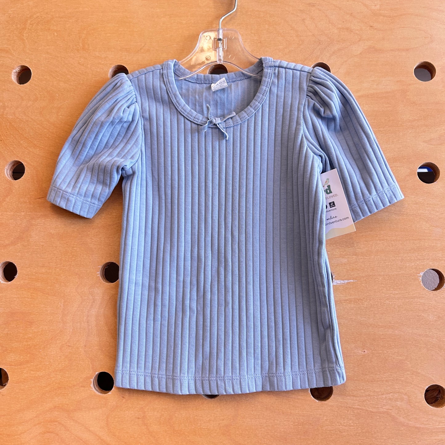 Blue Ribbed Organic Top