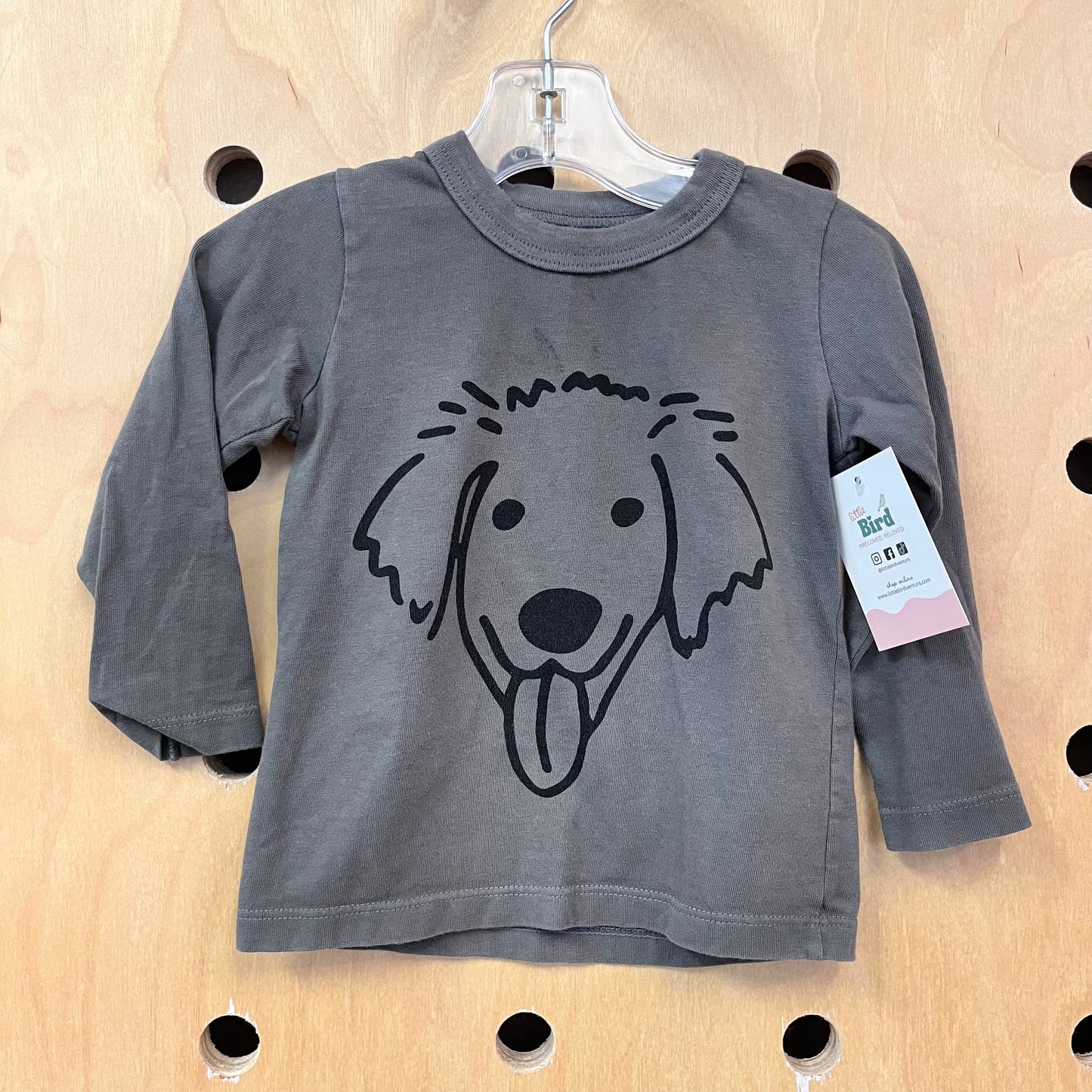 Organic Grey Puppy LS Tee