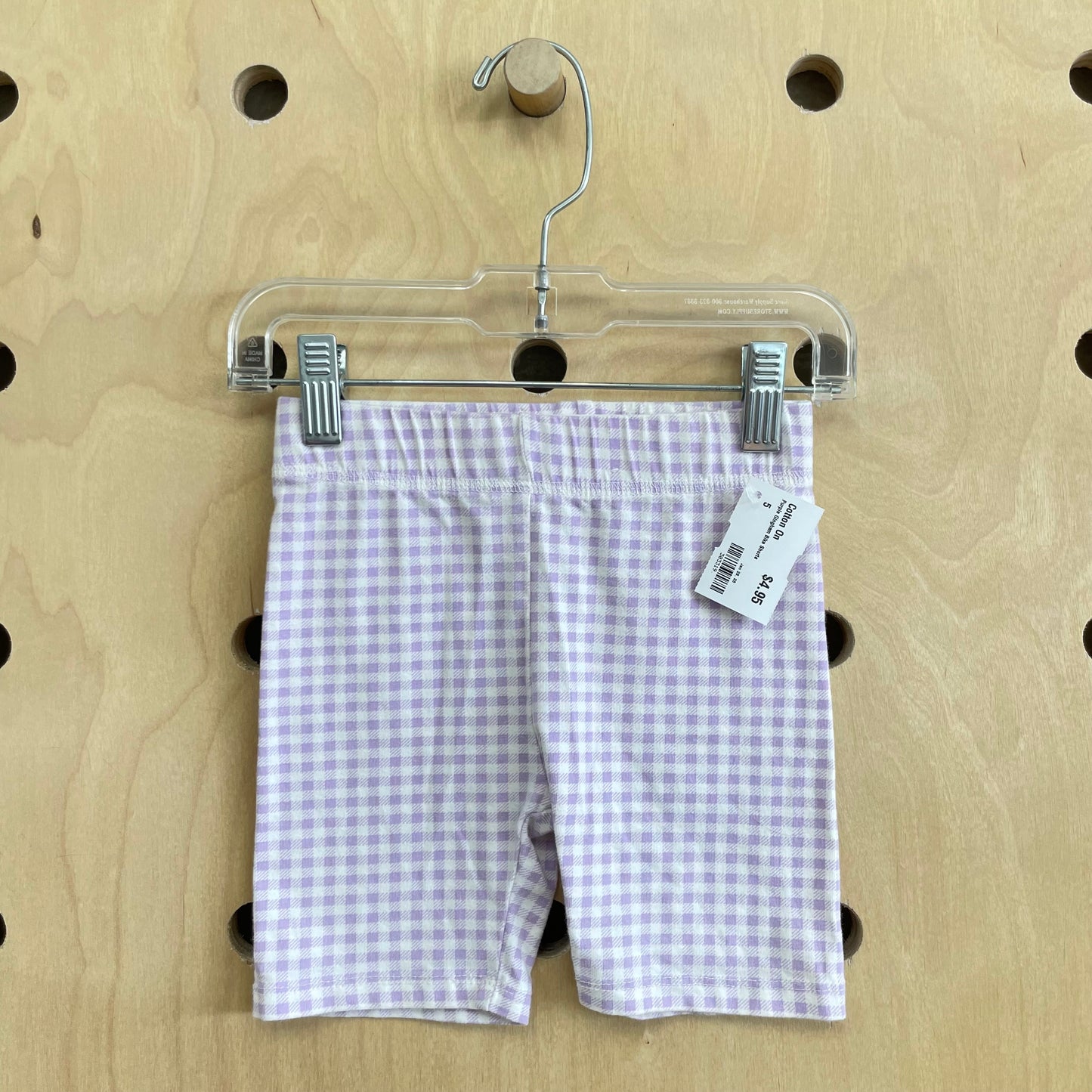 Purple Gingham Bike Shorts