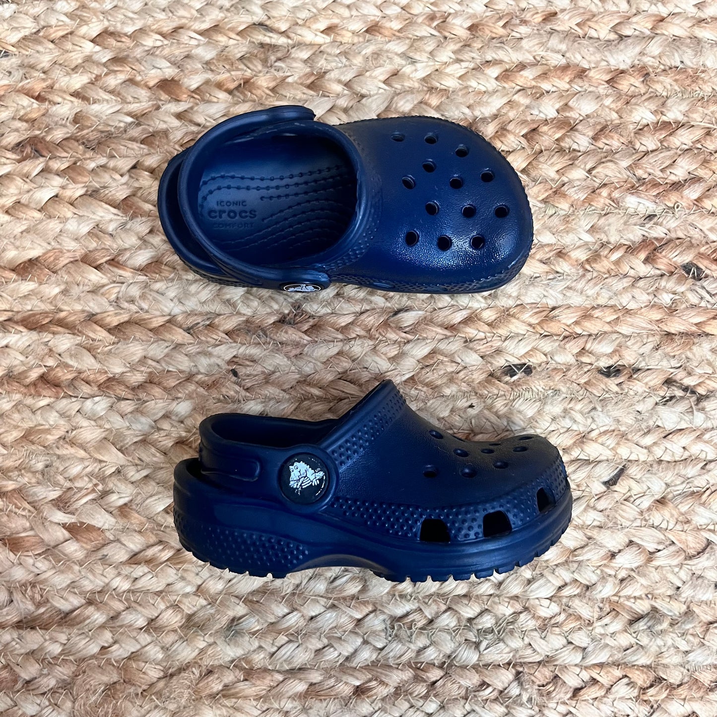Navy Perforated Clogs