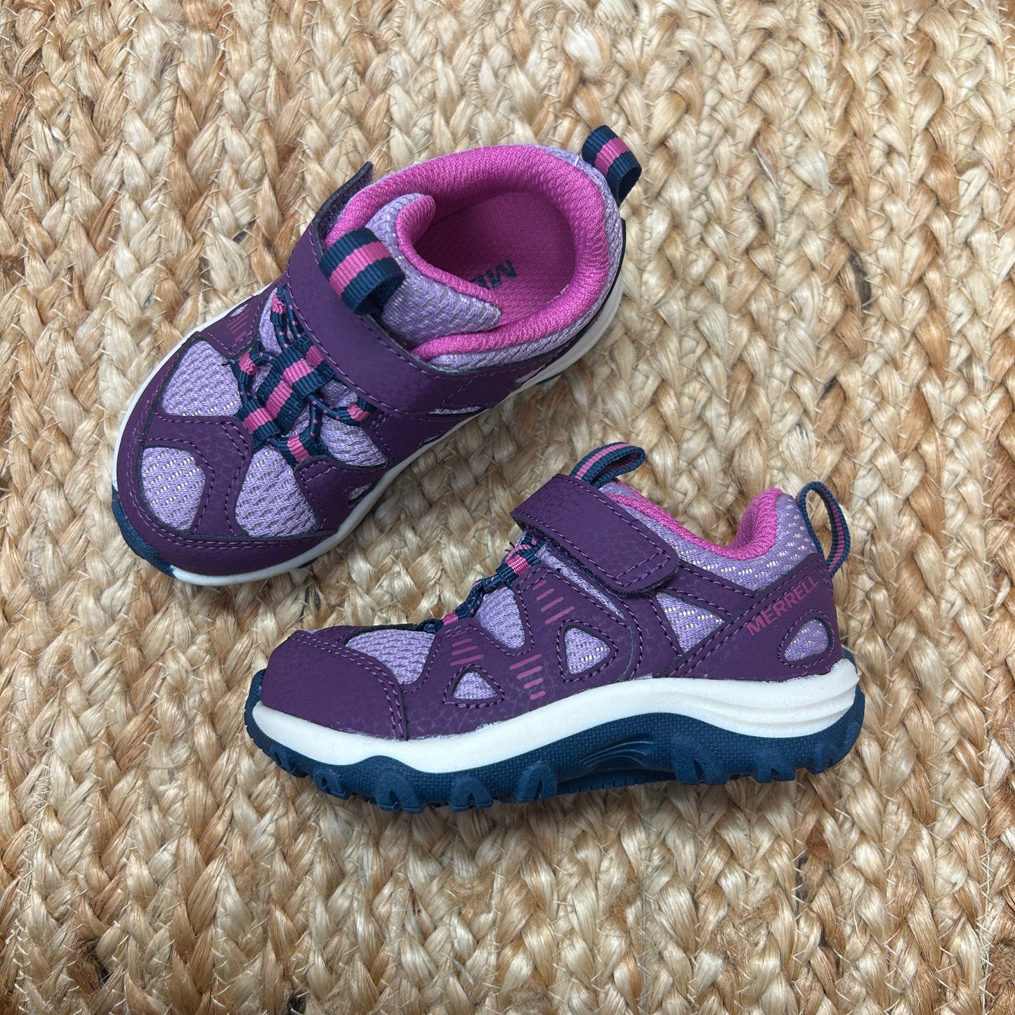 Pink & Purple Velcro Hiking Shoes