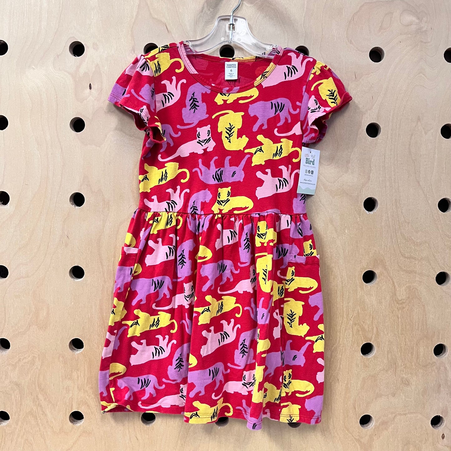 Red/Yellow Tiger Cotton Dress