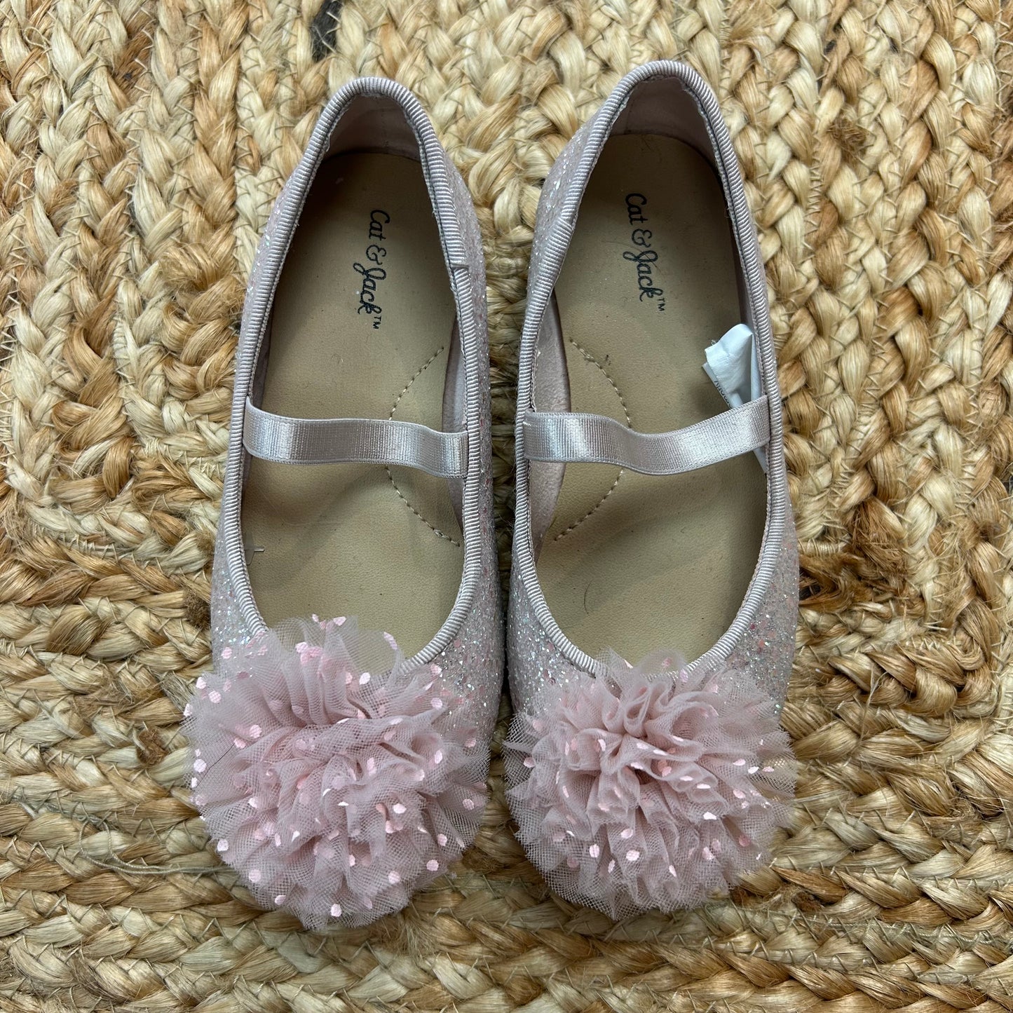 Pink Glitter Flower Flats