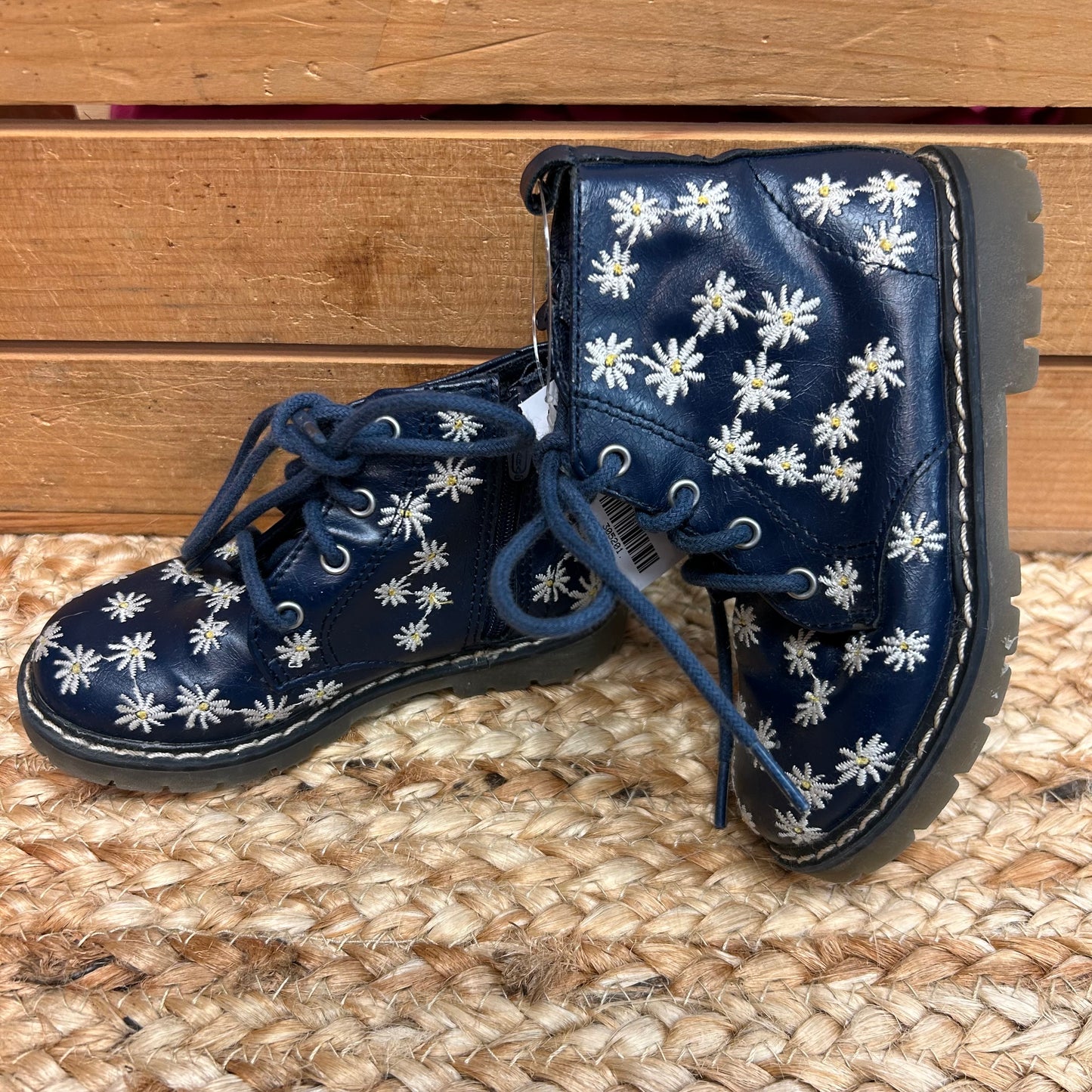 Navy Daisy Boots