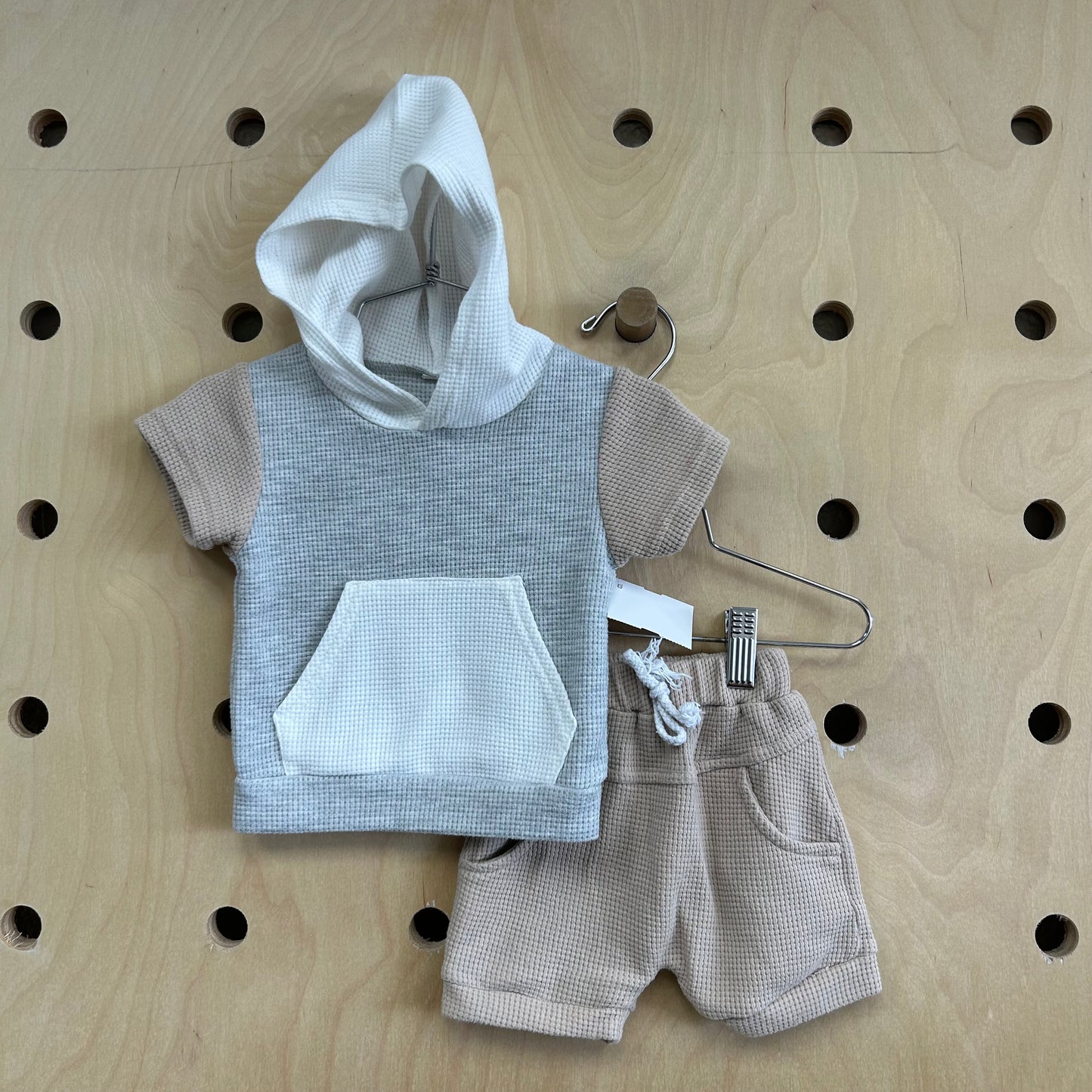 Tan + Grey Waffle Outfit