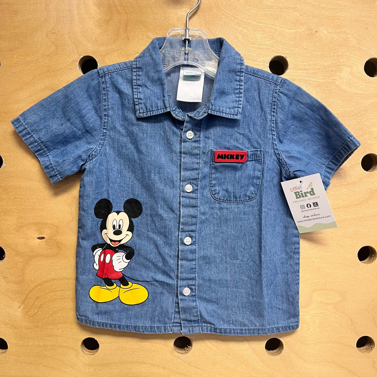 Chambray Mickey Button Up Shirt
