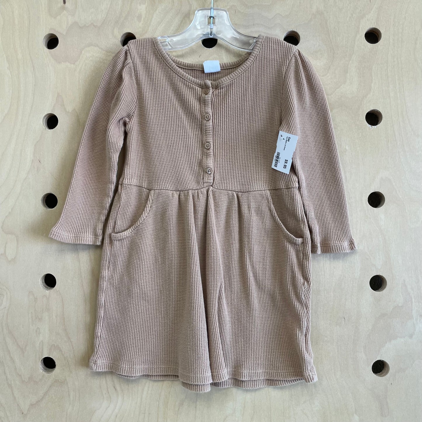 Tan Waffle LS Dress