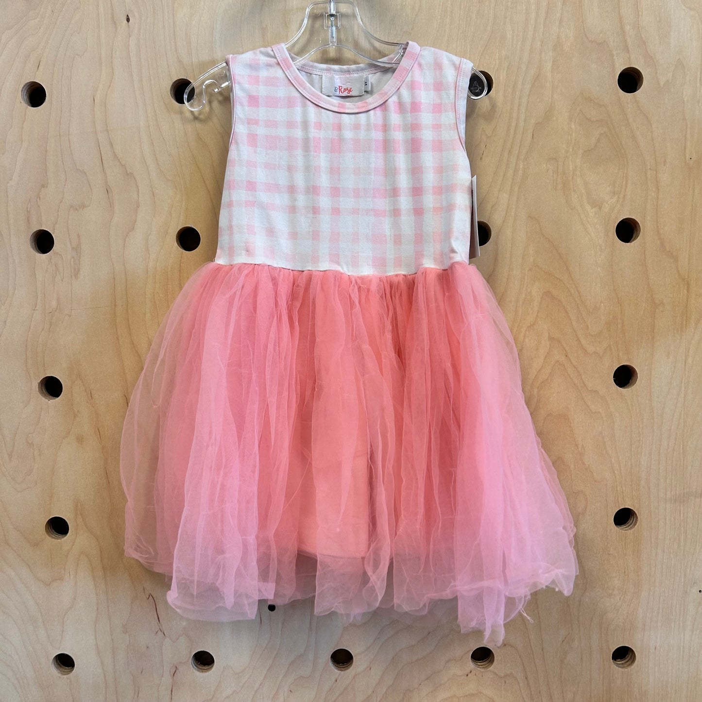 Pink Gingham Tulle Dress