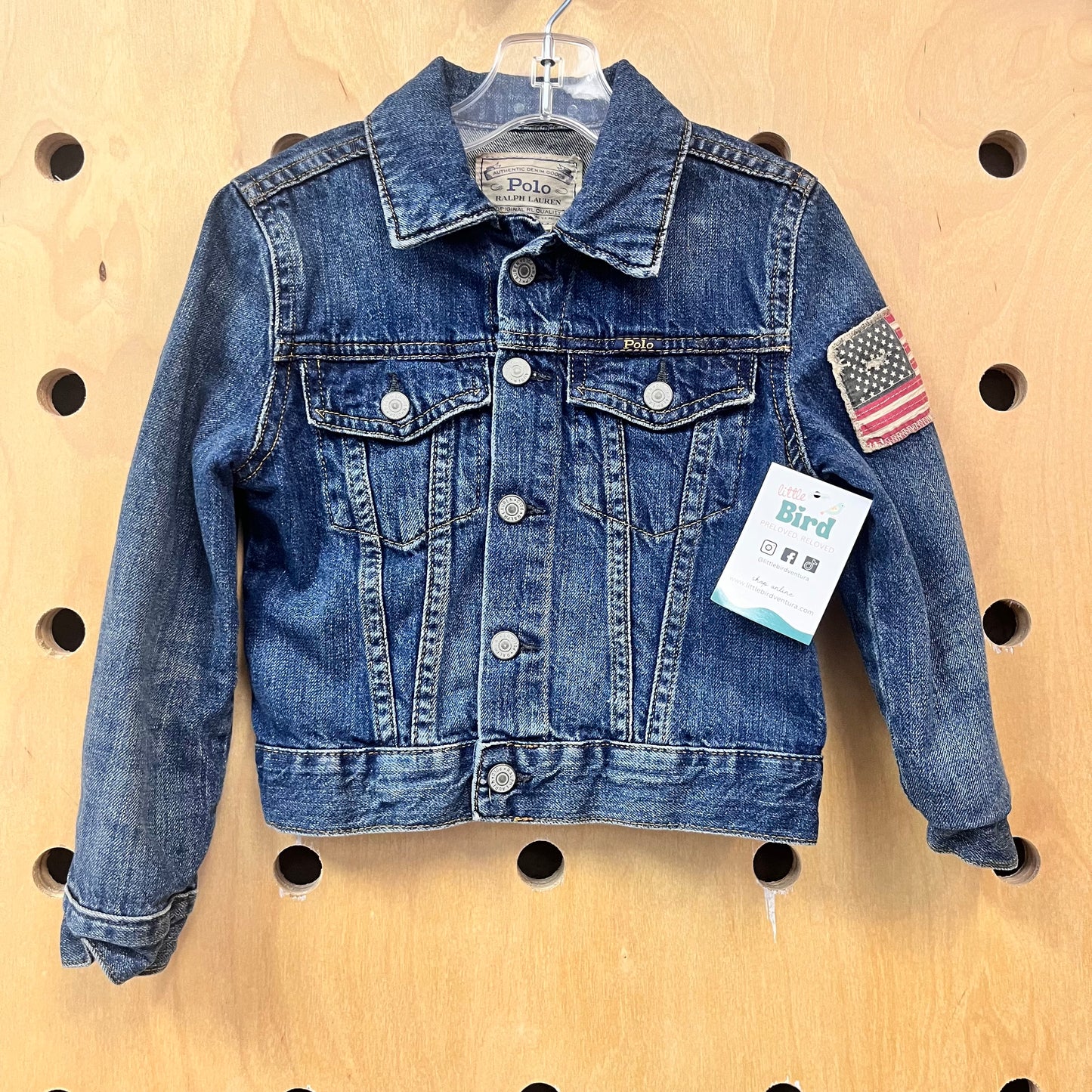 Flag Patch Denim Jacket