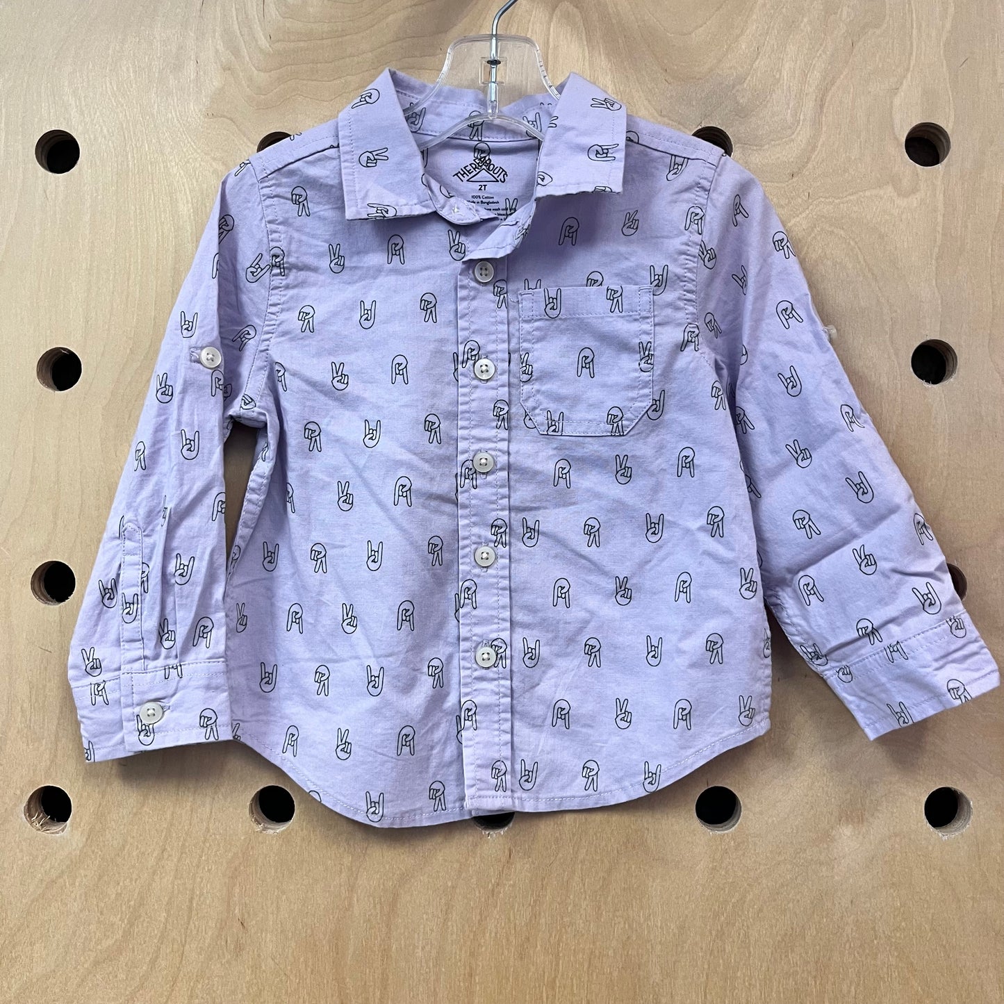 Organic Lavender Peace Button Up NEW!