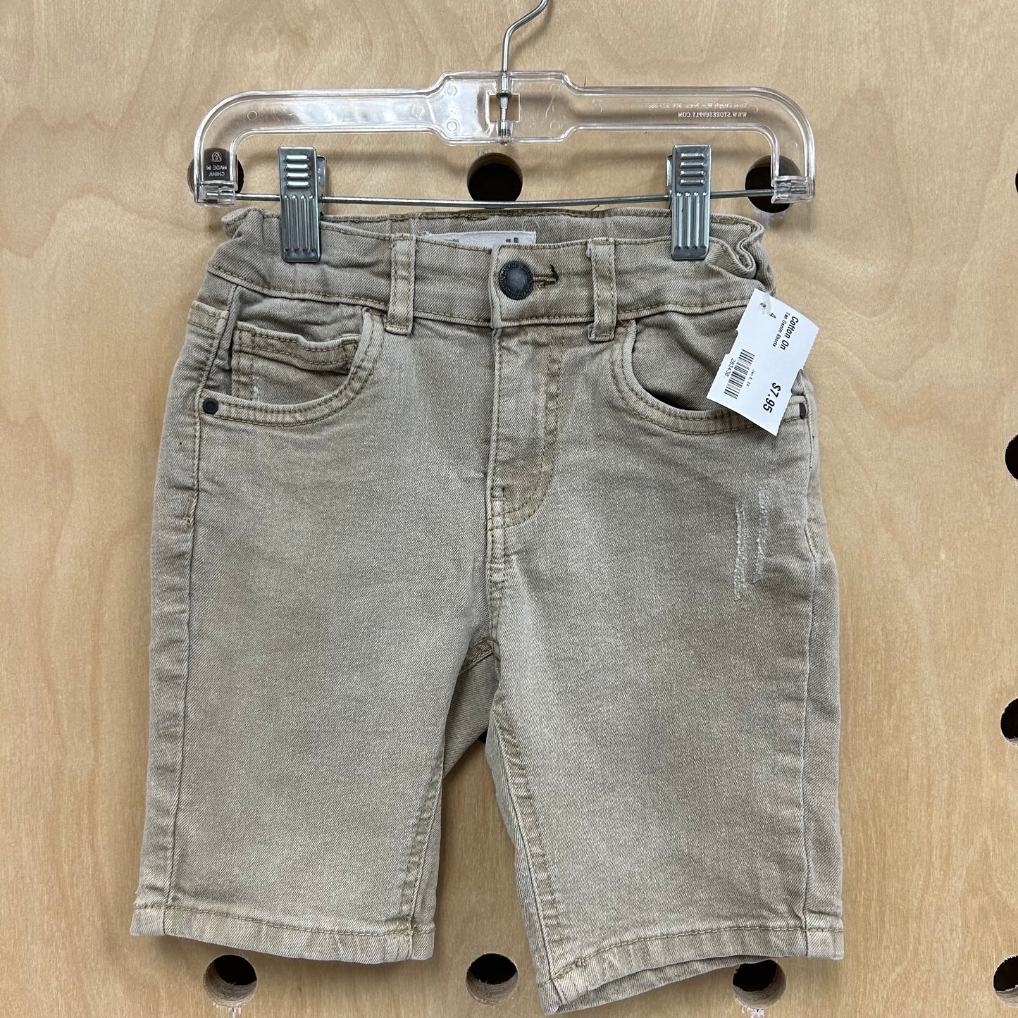 Tan Denim Shorts