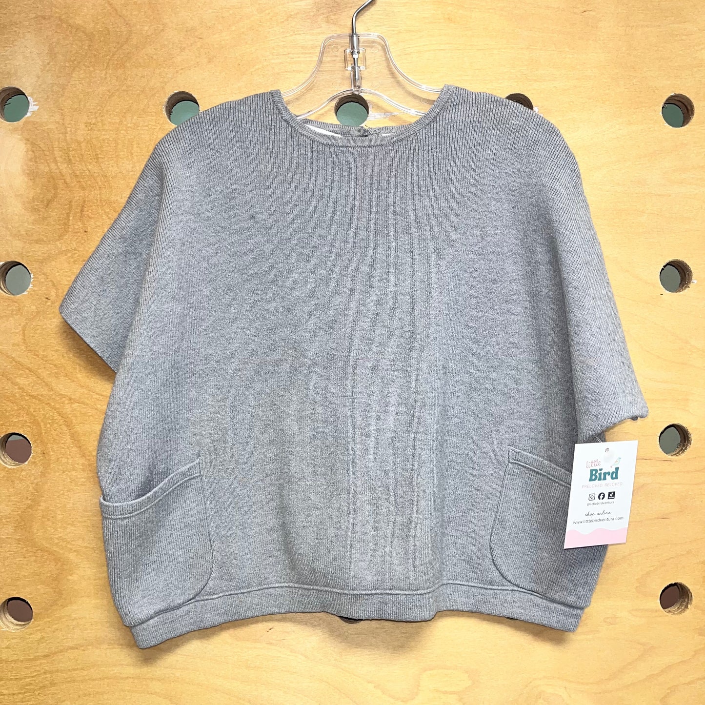 Grey Boxy Sweater Top