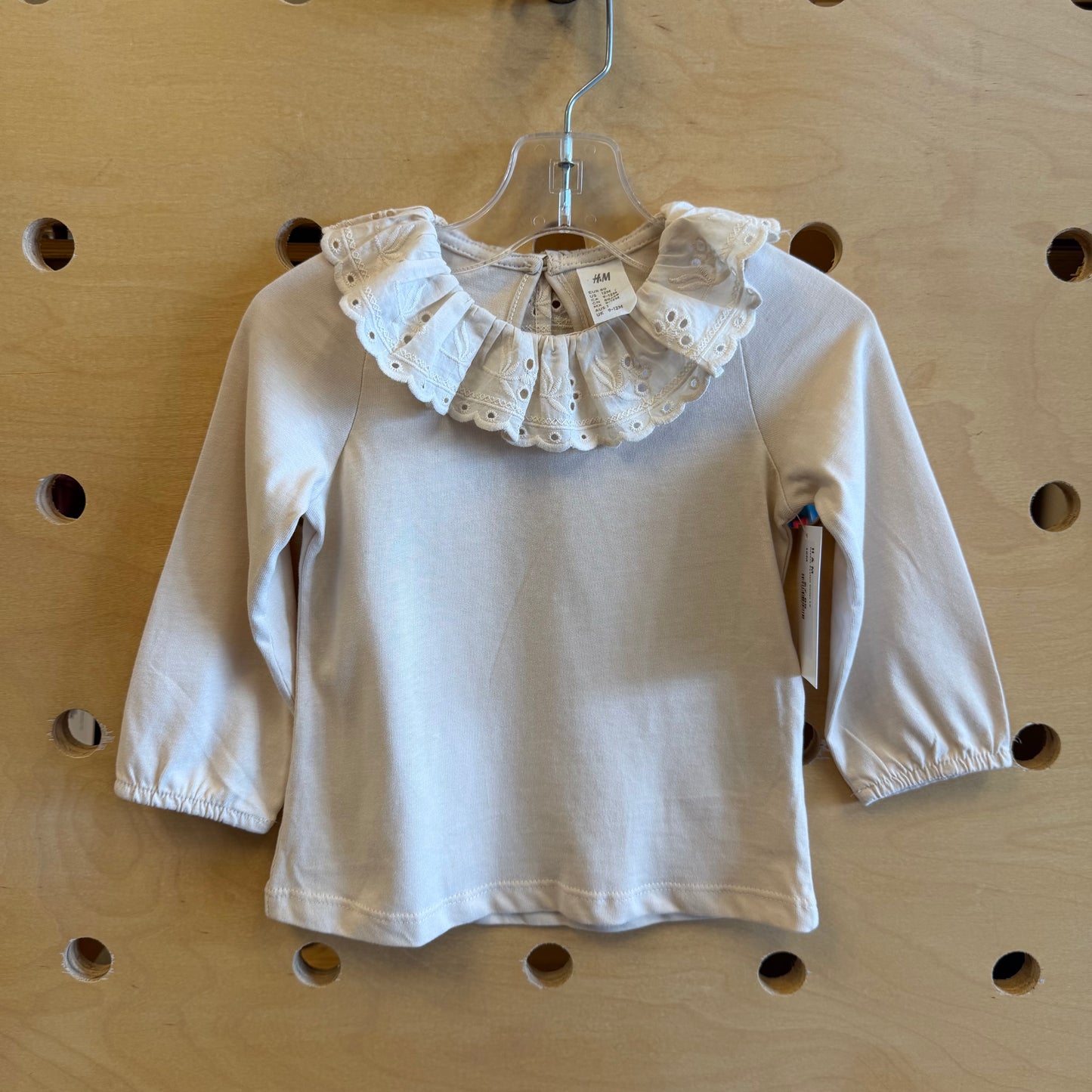 Cream Eyelett Collar LS