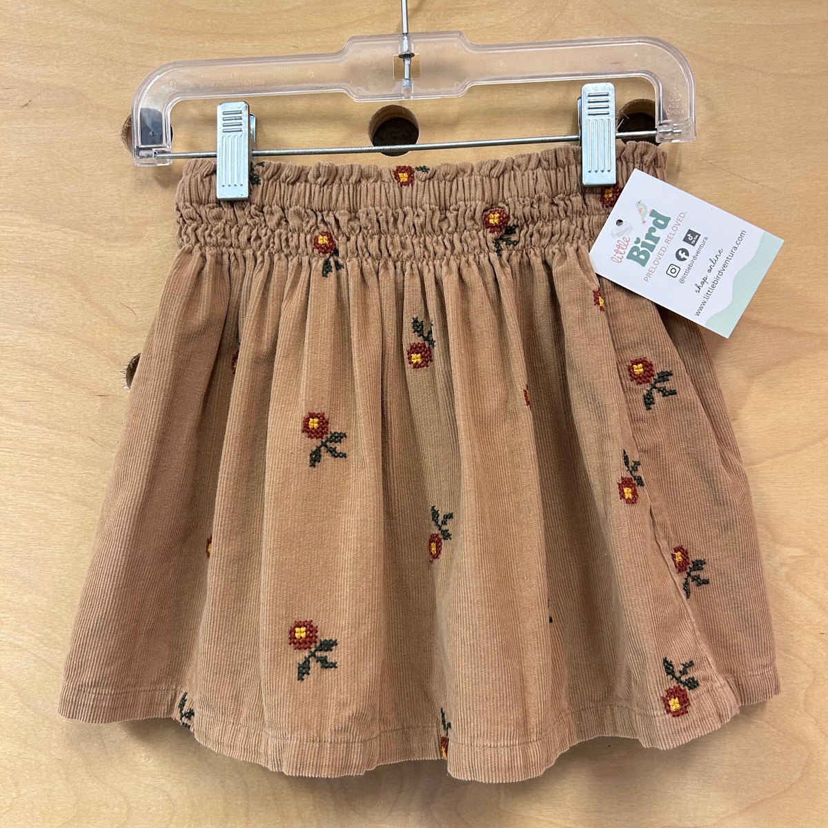 Brown Digi Embroidered Floral Skirt