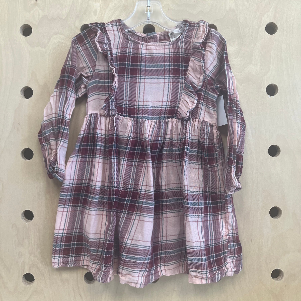 Pink Plaid Ruffle Dress