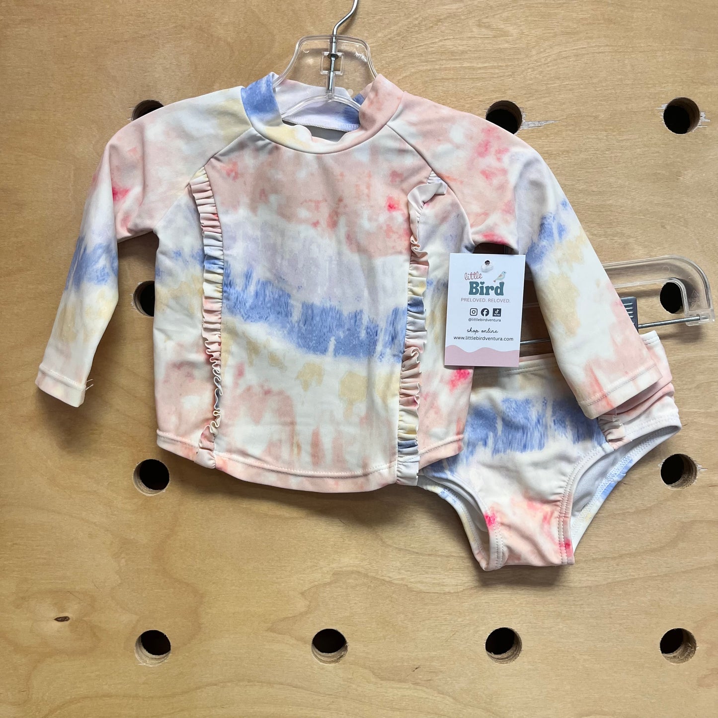 2pc Pink/Blue Tie Dye Simsuit