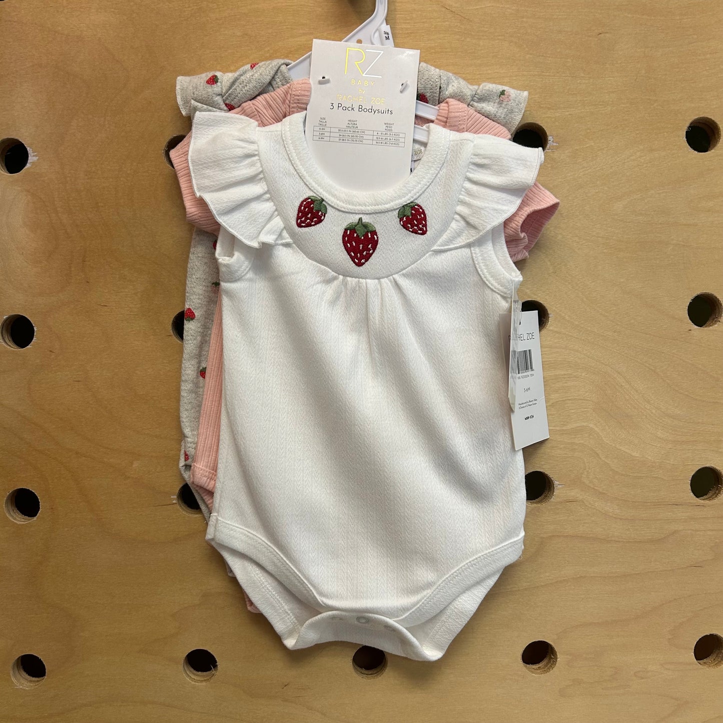 3 Pack Strawberry Bodysuits NEW!