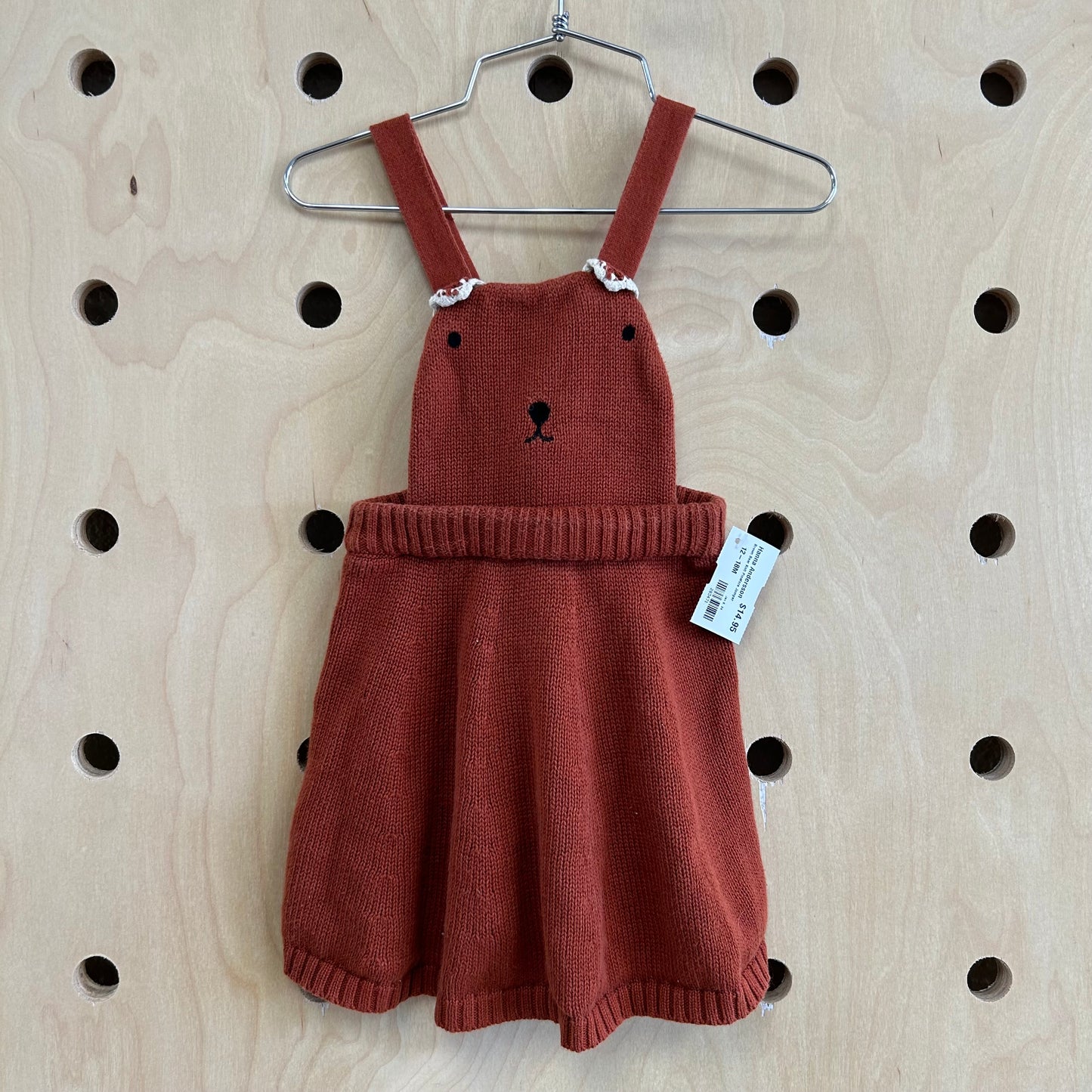 Brown Bear Knit Pinafore Jumper