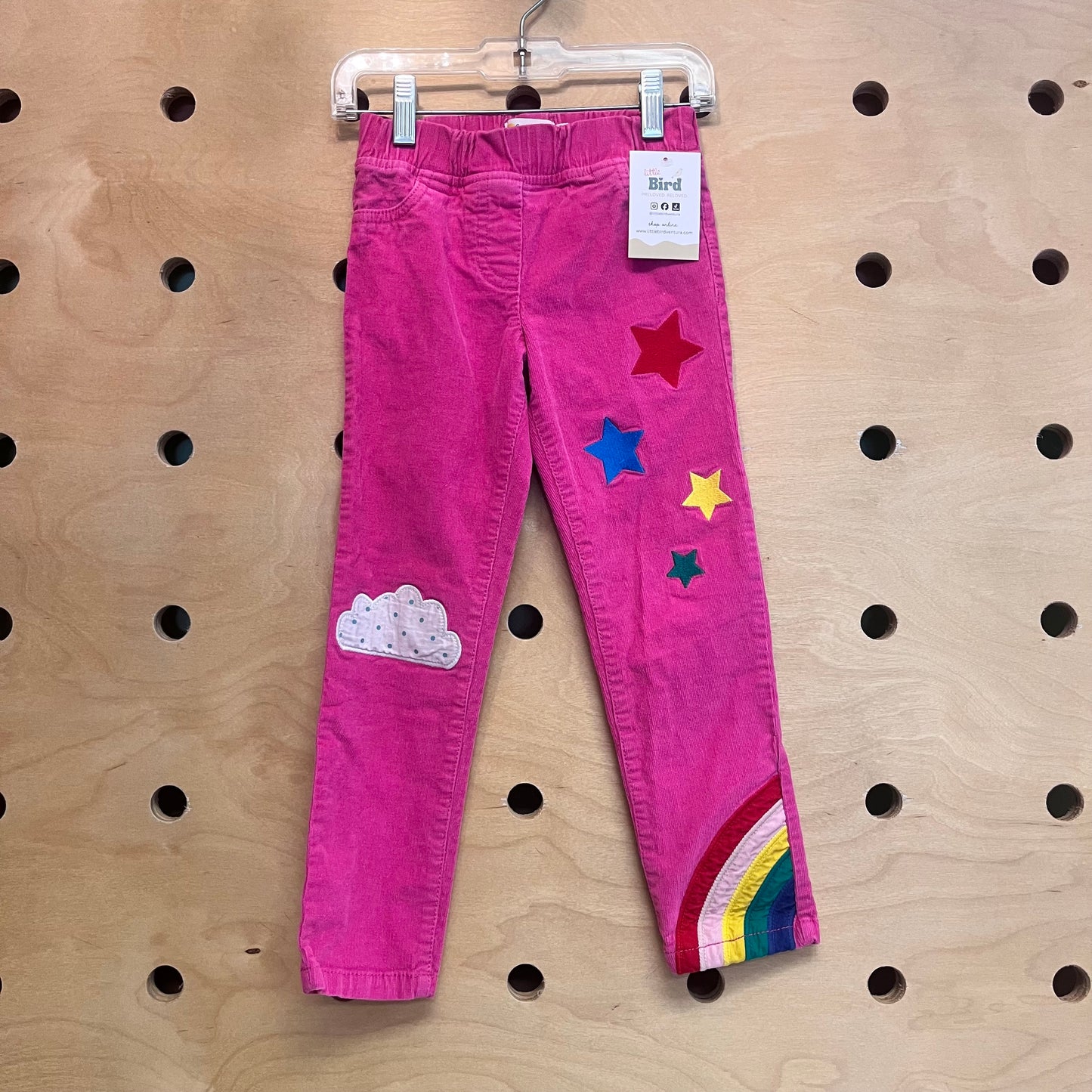 Pink Rainbow Star Cord Jeggings