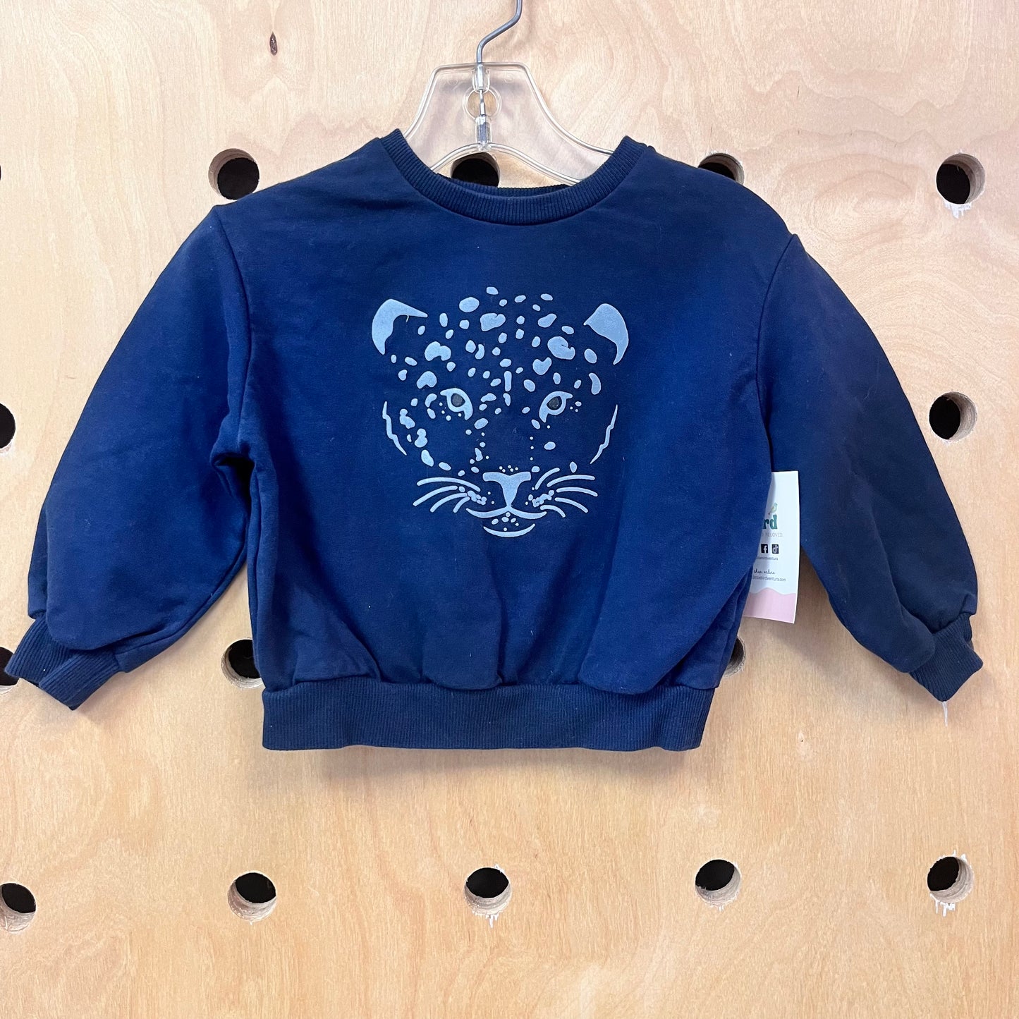 Navy Leopard Pullover
