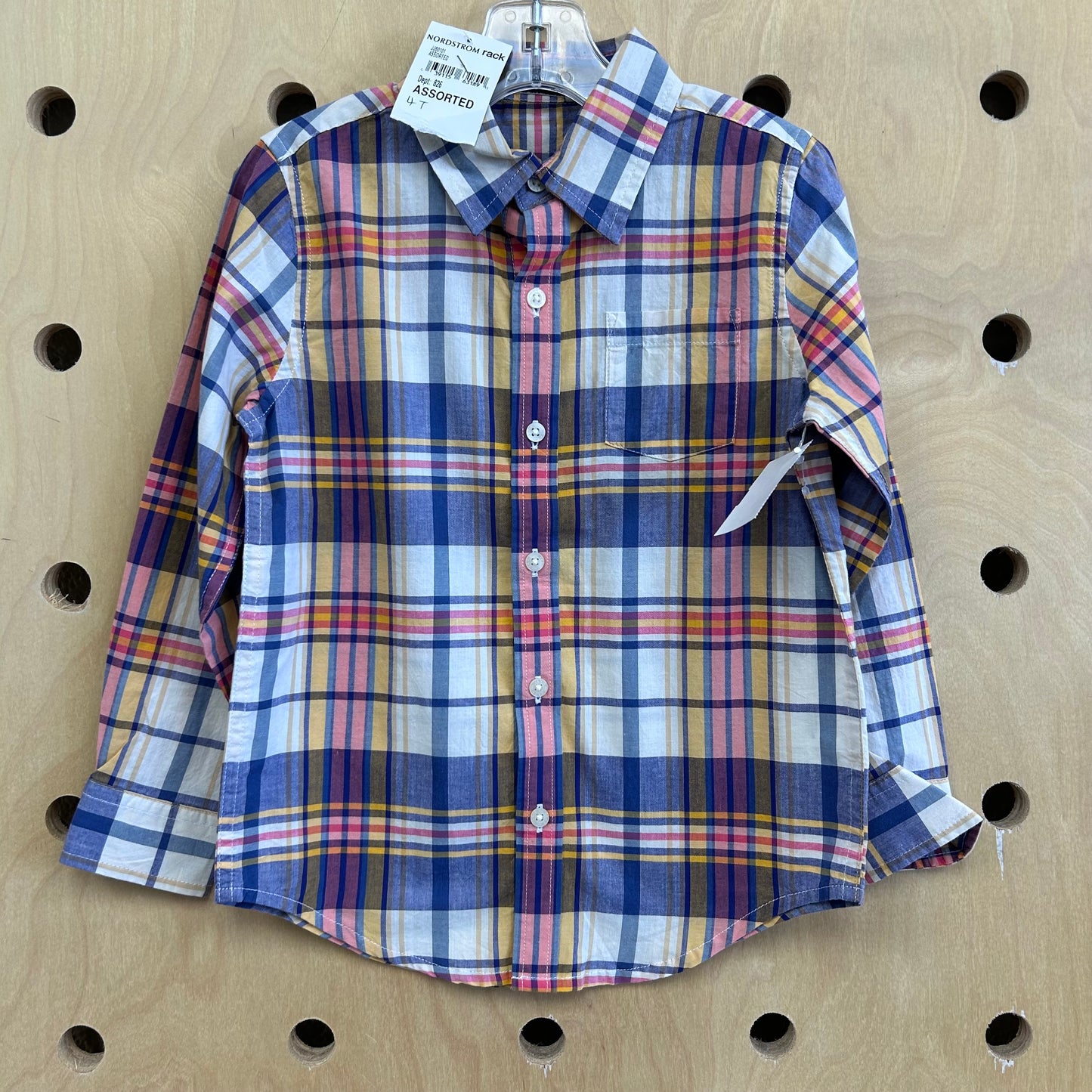 Blue & Pink Plaid Shirt NEW!
