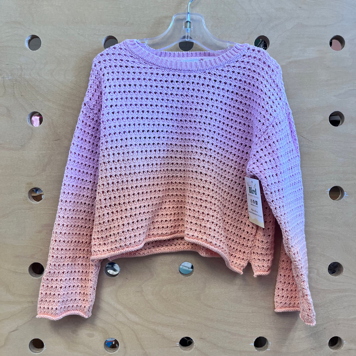Pink/Peach Loose Knit Top
