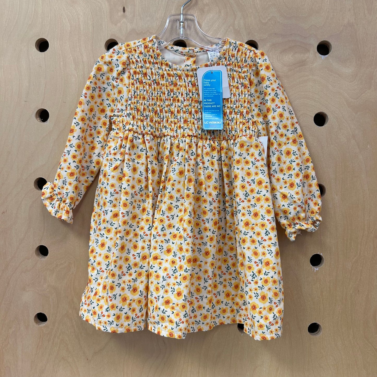 Yellow Floral Smocked Dress NEW!
