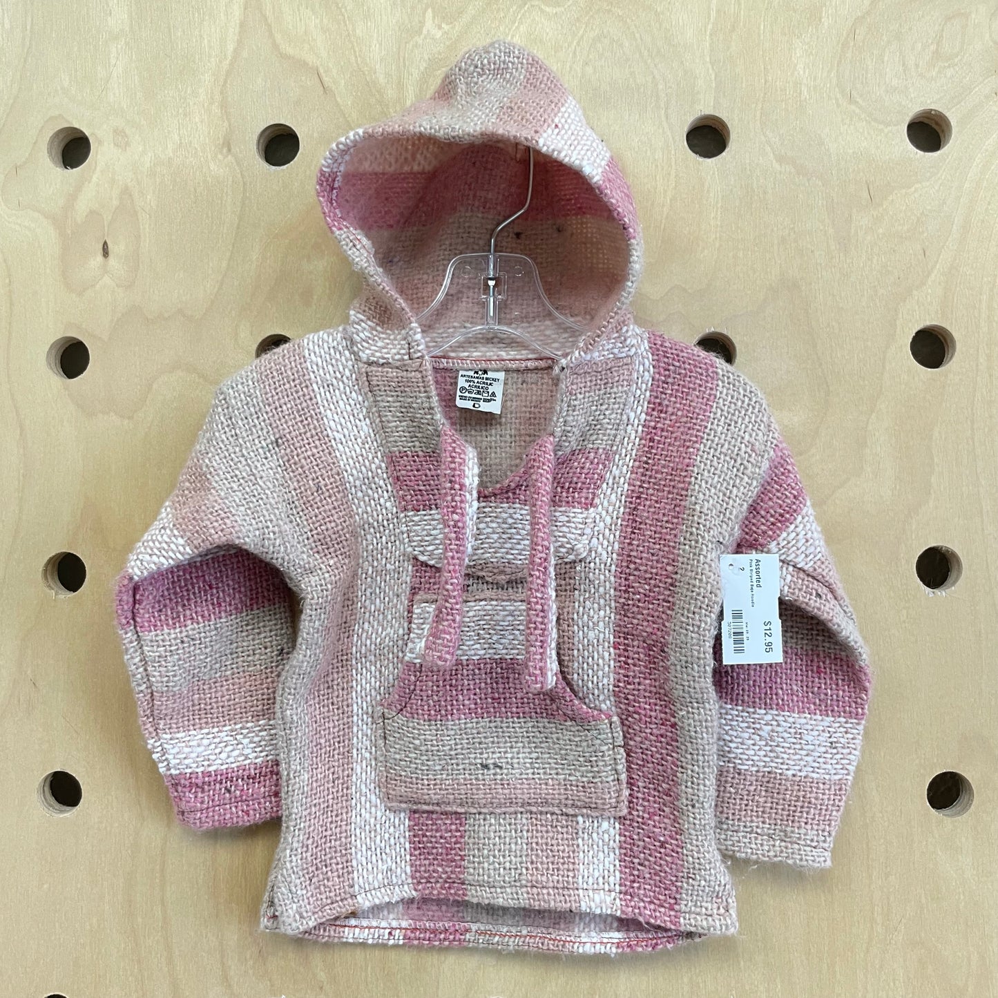 Pink Striped Baja Hoodie