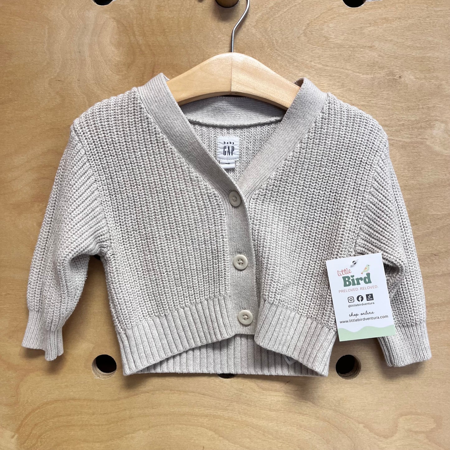 Cream Knitted Button Cardigan