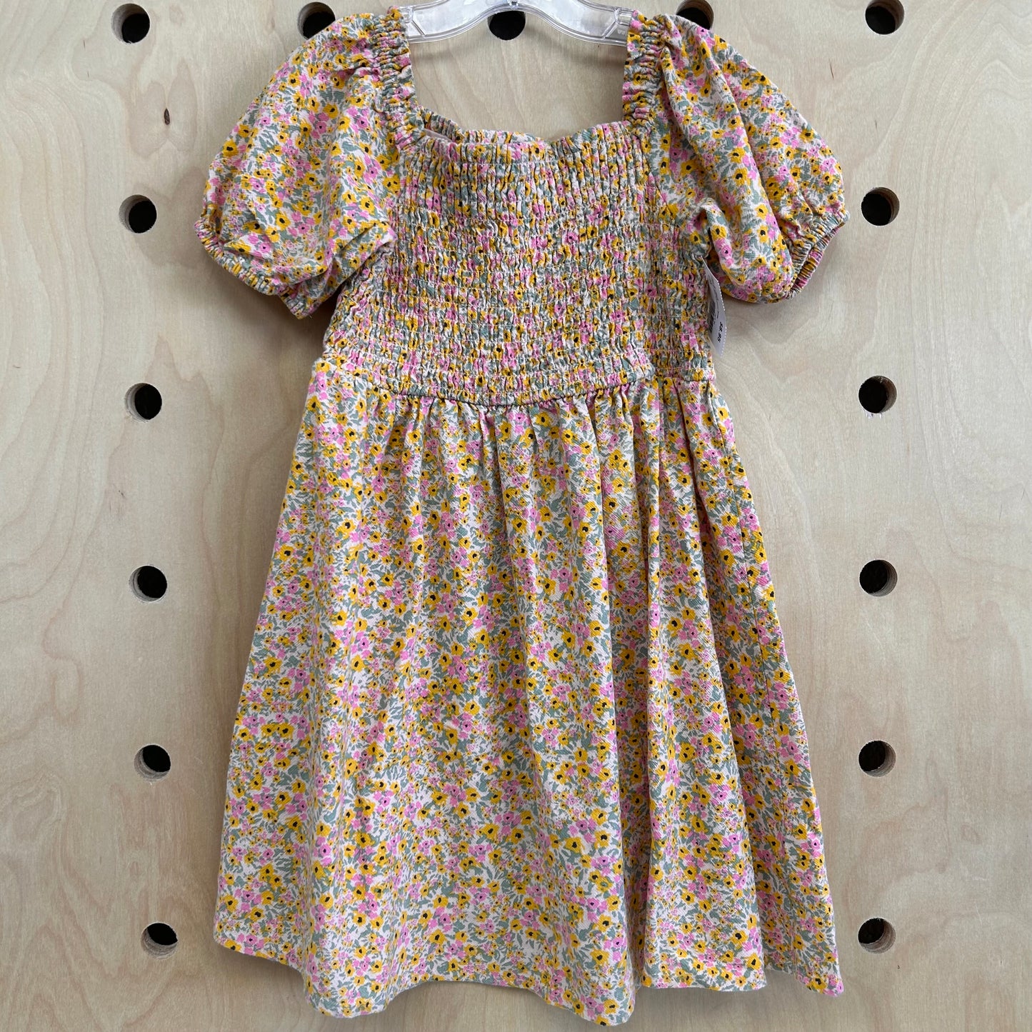 Peach Smocked Wildflower Dress