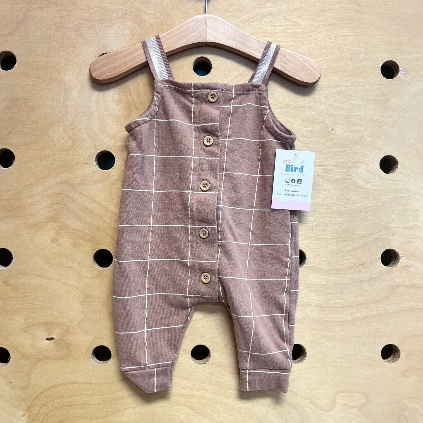 Brown & Cream Button Romper