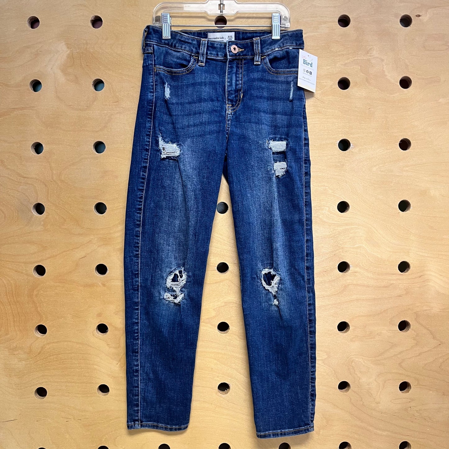 Distressed Straight Long Denim Pants