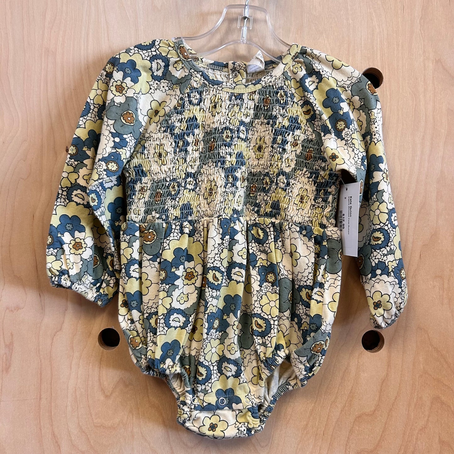 Organic Smocked Floral Romper