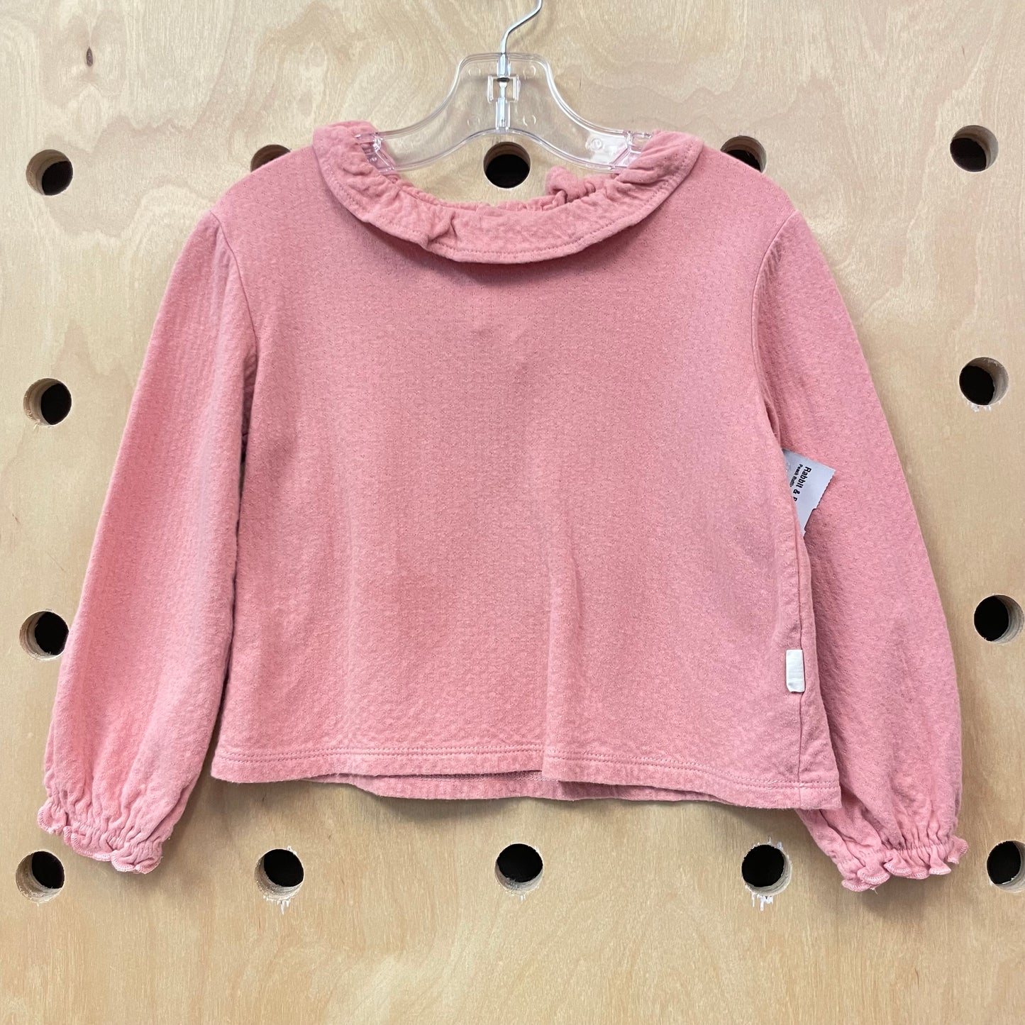 Peach Ruffle Collar Top