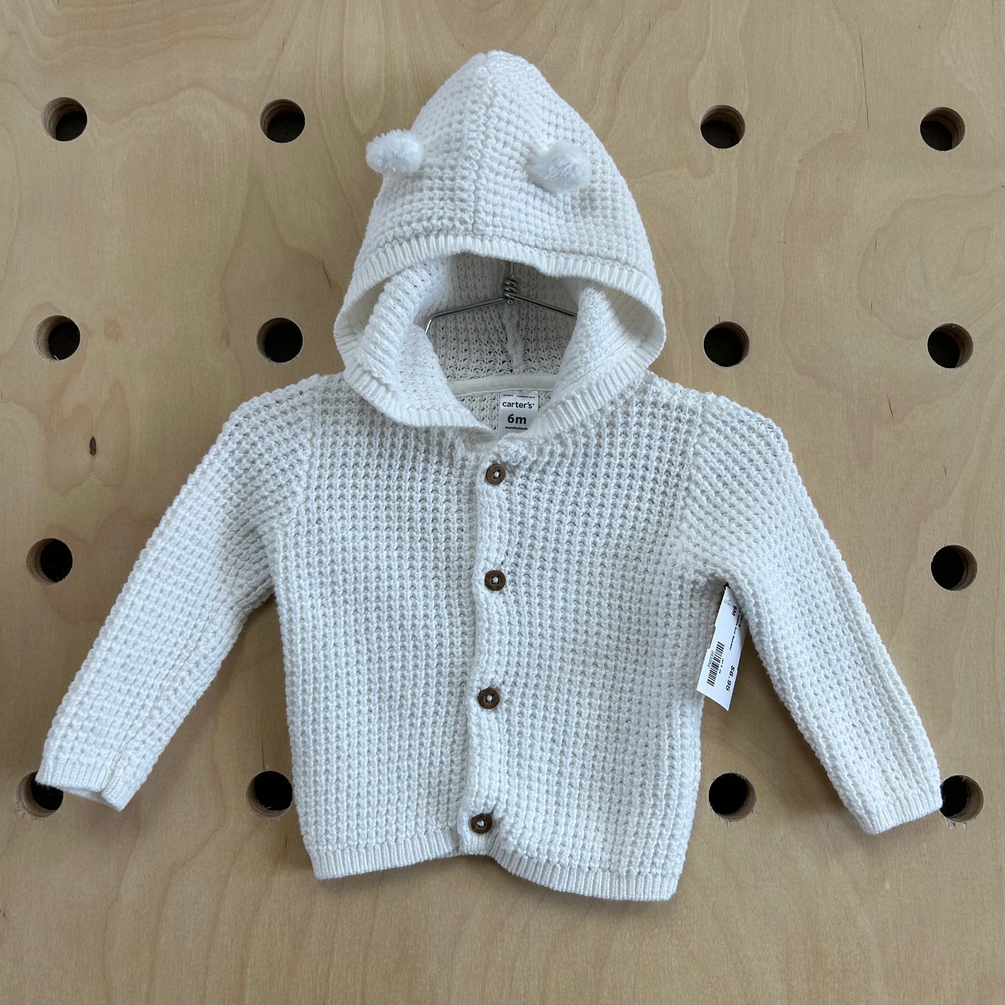 White Waffle Knit Sweater