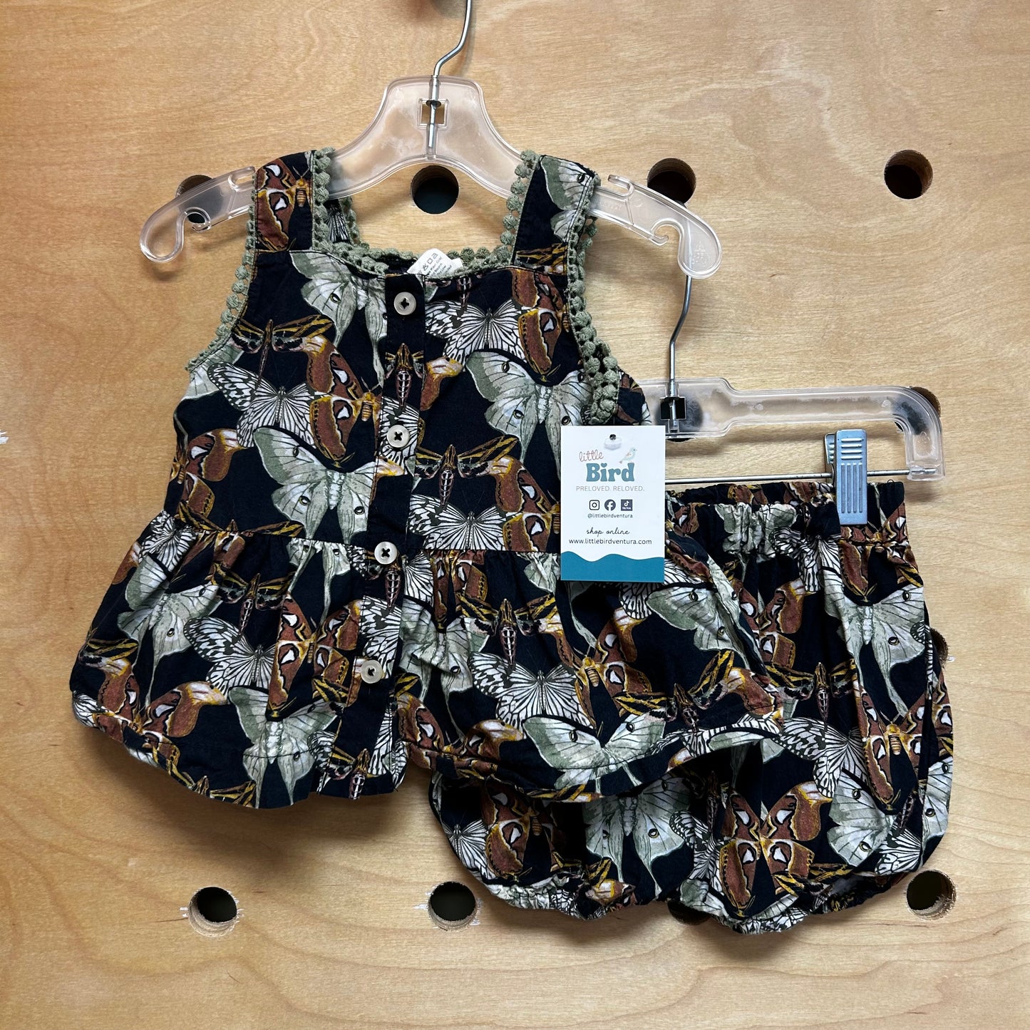 Organic Black/Green Butterfly Outfit