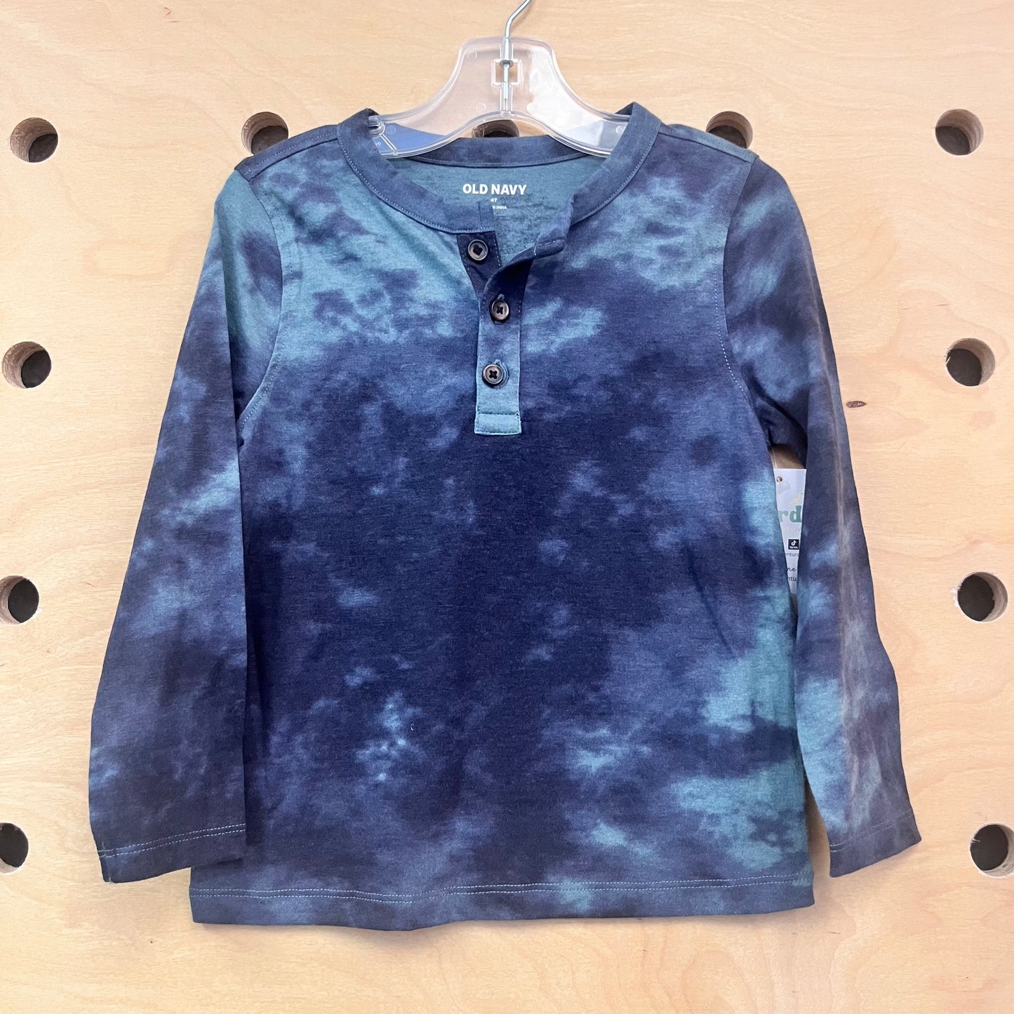 Green/Navy Tie Dyed Henley NEW!