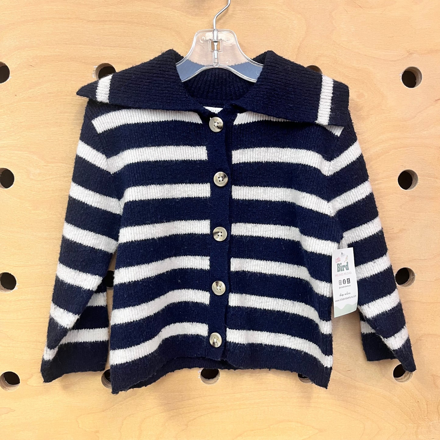 Blue/White Striped Knit Sweater