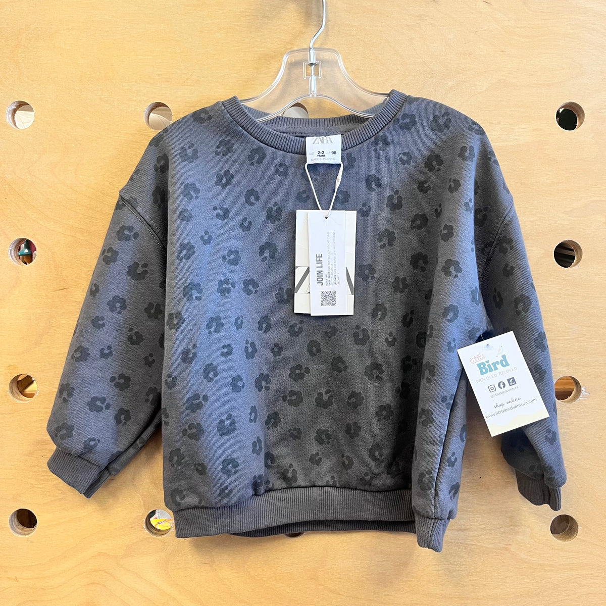 Grey Animal Print Sweatshirt NEW!