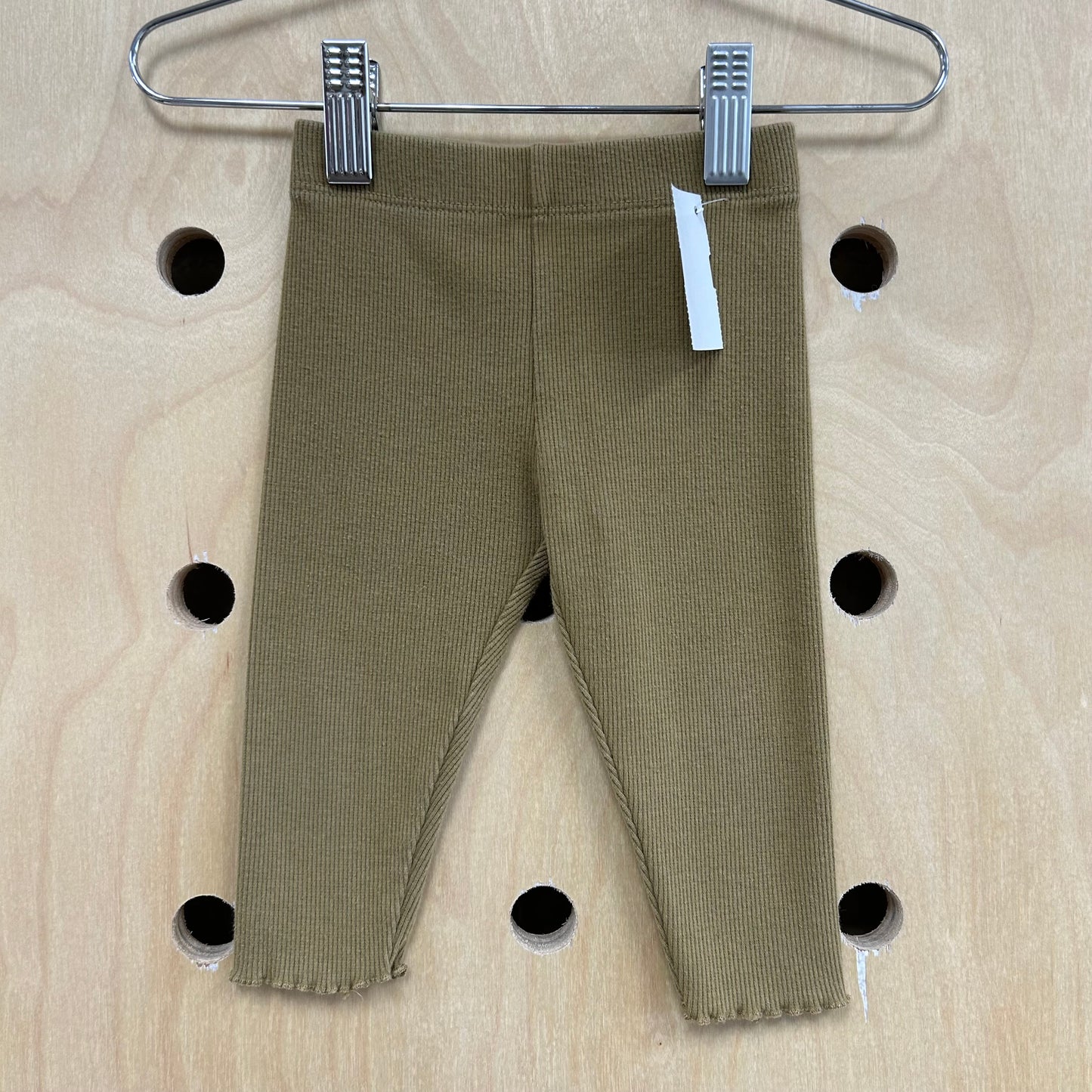 Olive Ribbed Leggings