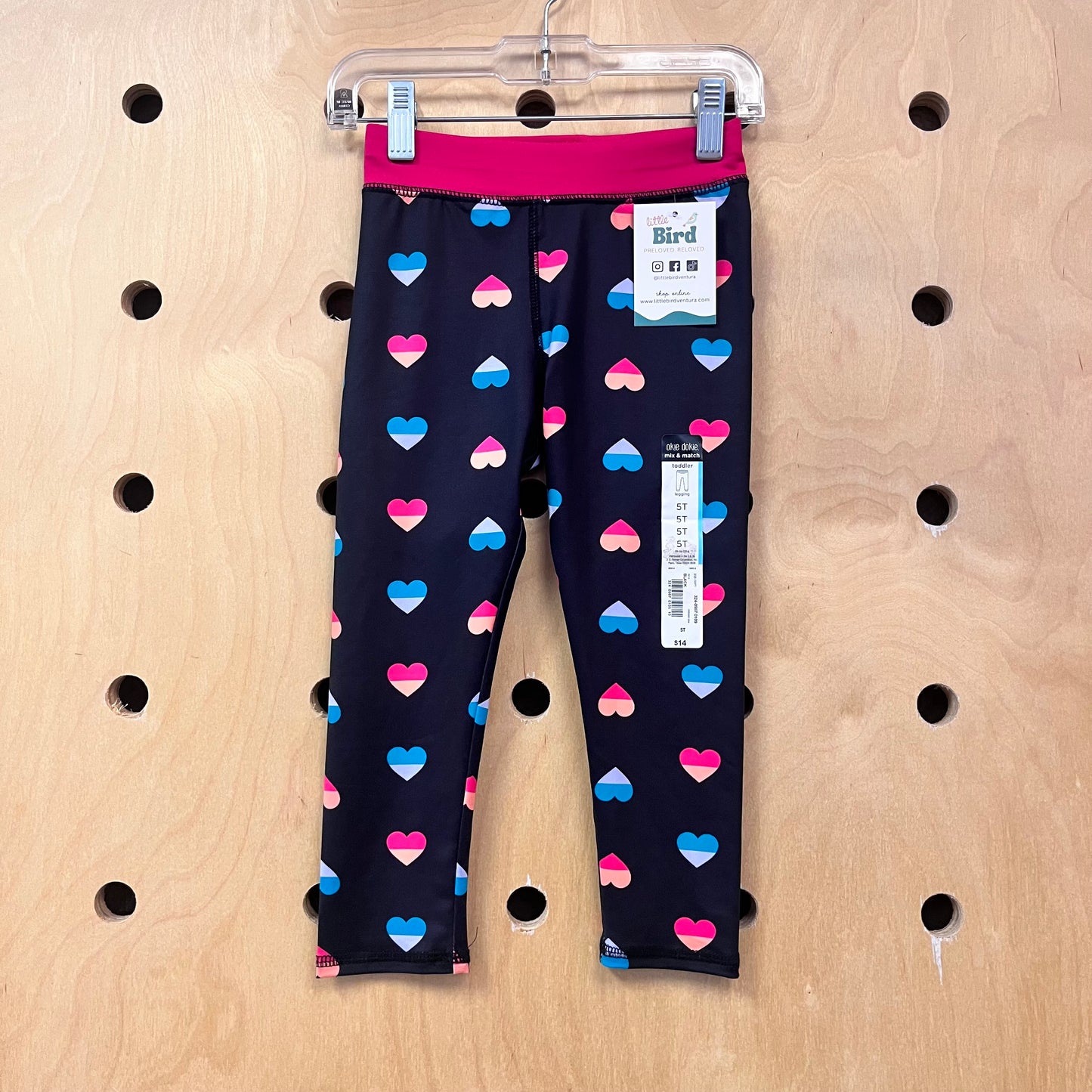 Black Hearts Quick Dry Leggings NEW!