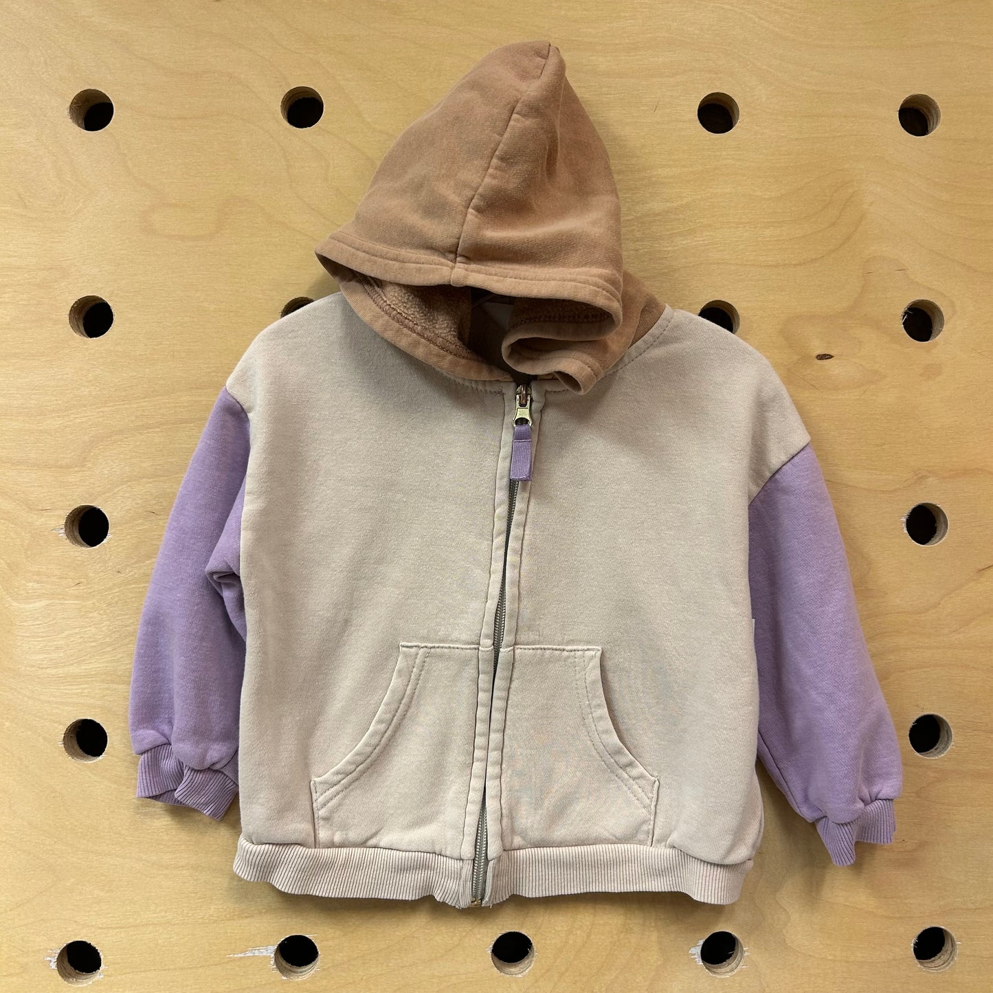 Tan/Purple Zip Hoodie