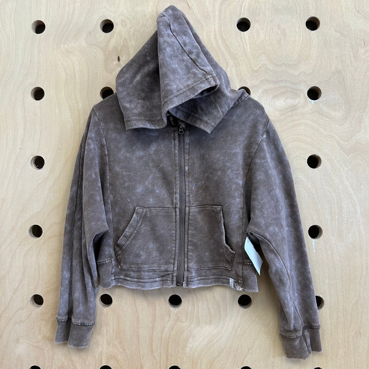 Brown Tie Dye Zip Hoodie