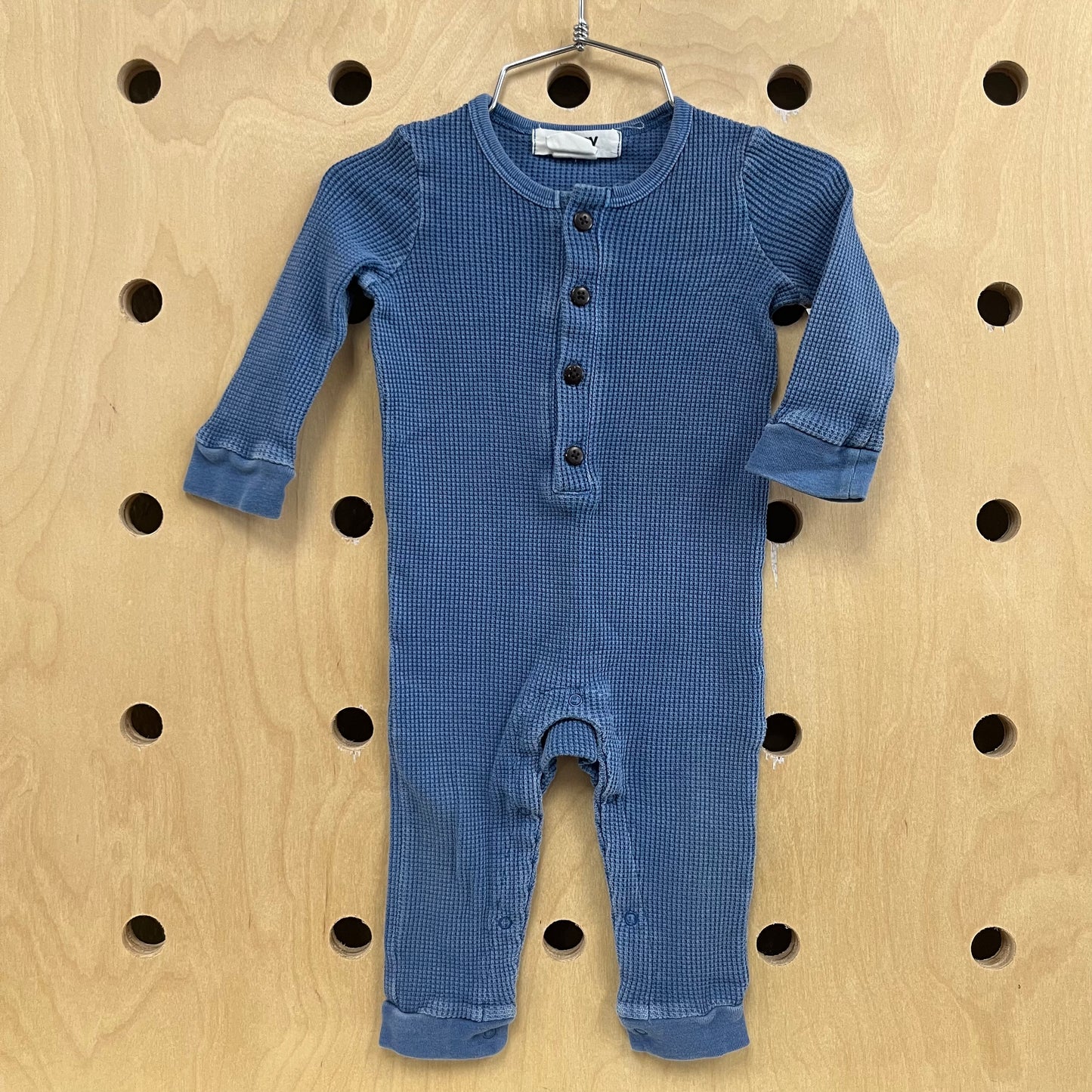 Blue Waffle Knit Romper