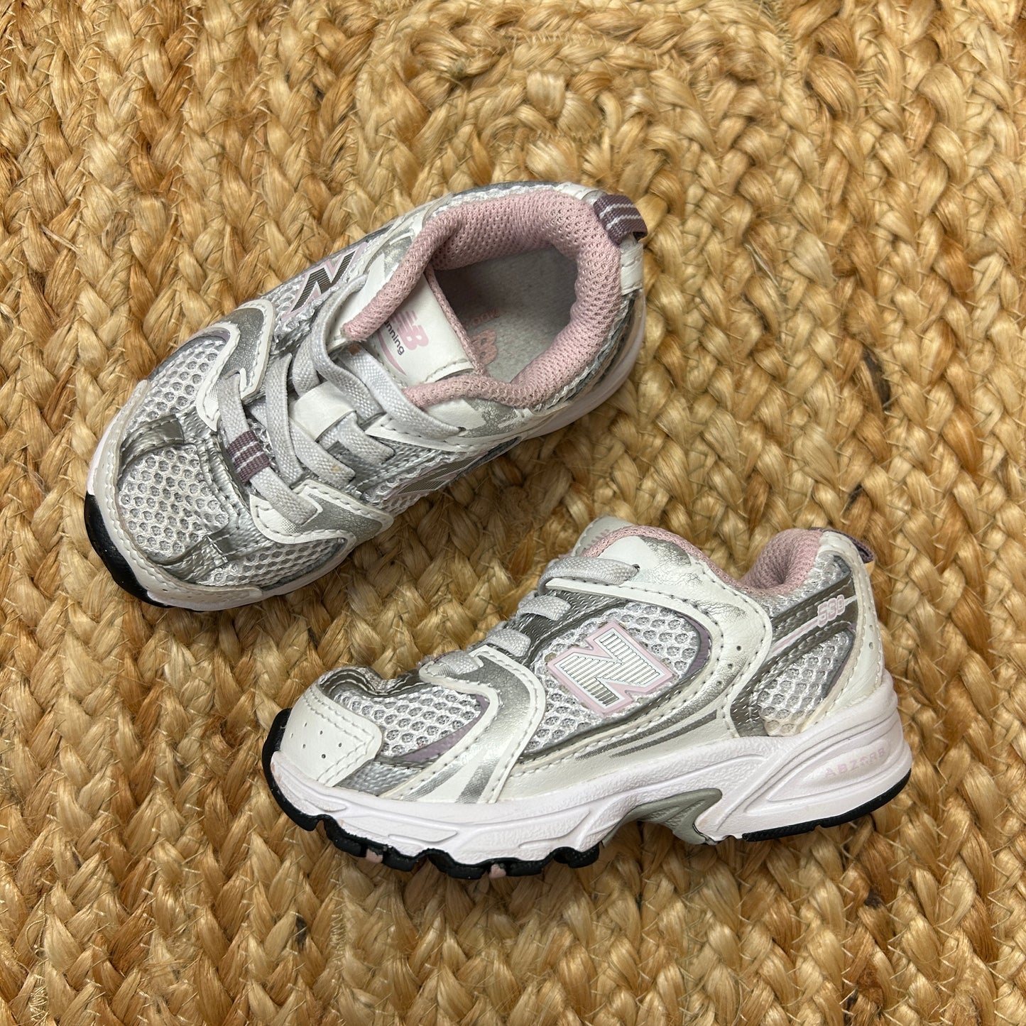 White & Pink Slip On Sneakers