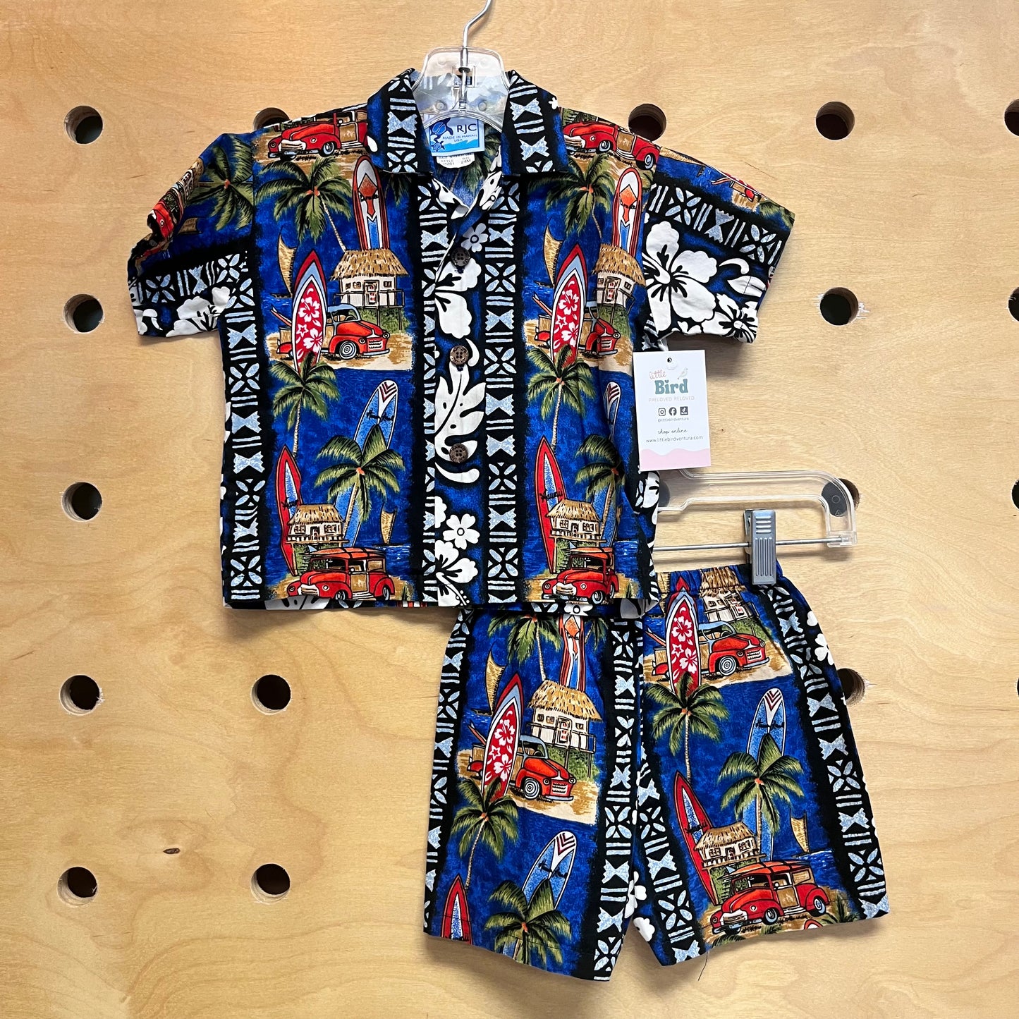 Blue/Red Car Hawaiian Outfit